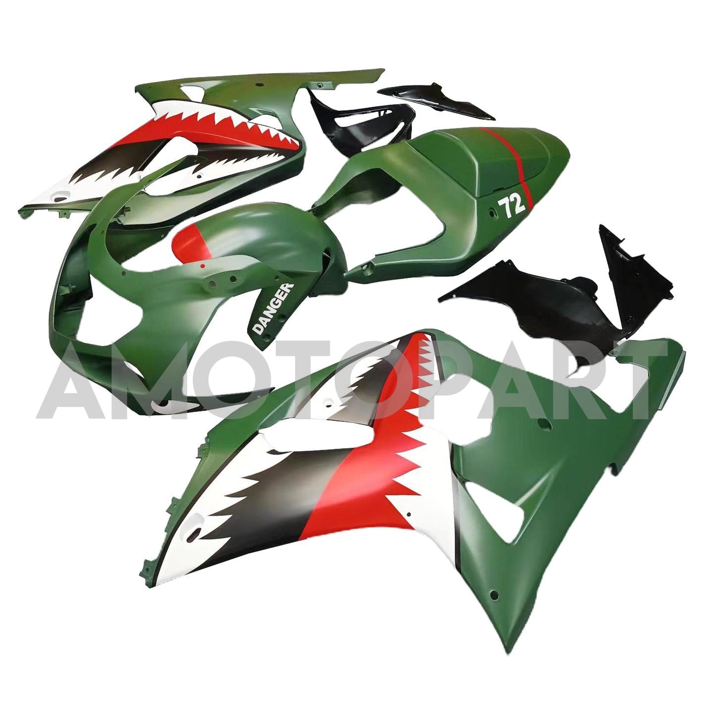 Amotopart Suzuki 01-03 GSXR600 & 00-03 GSXR750 Fairing matte green sharp Kit