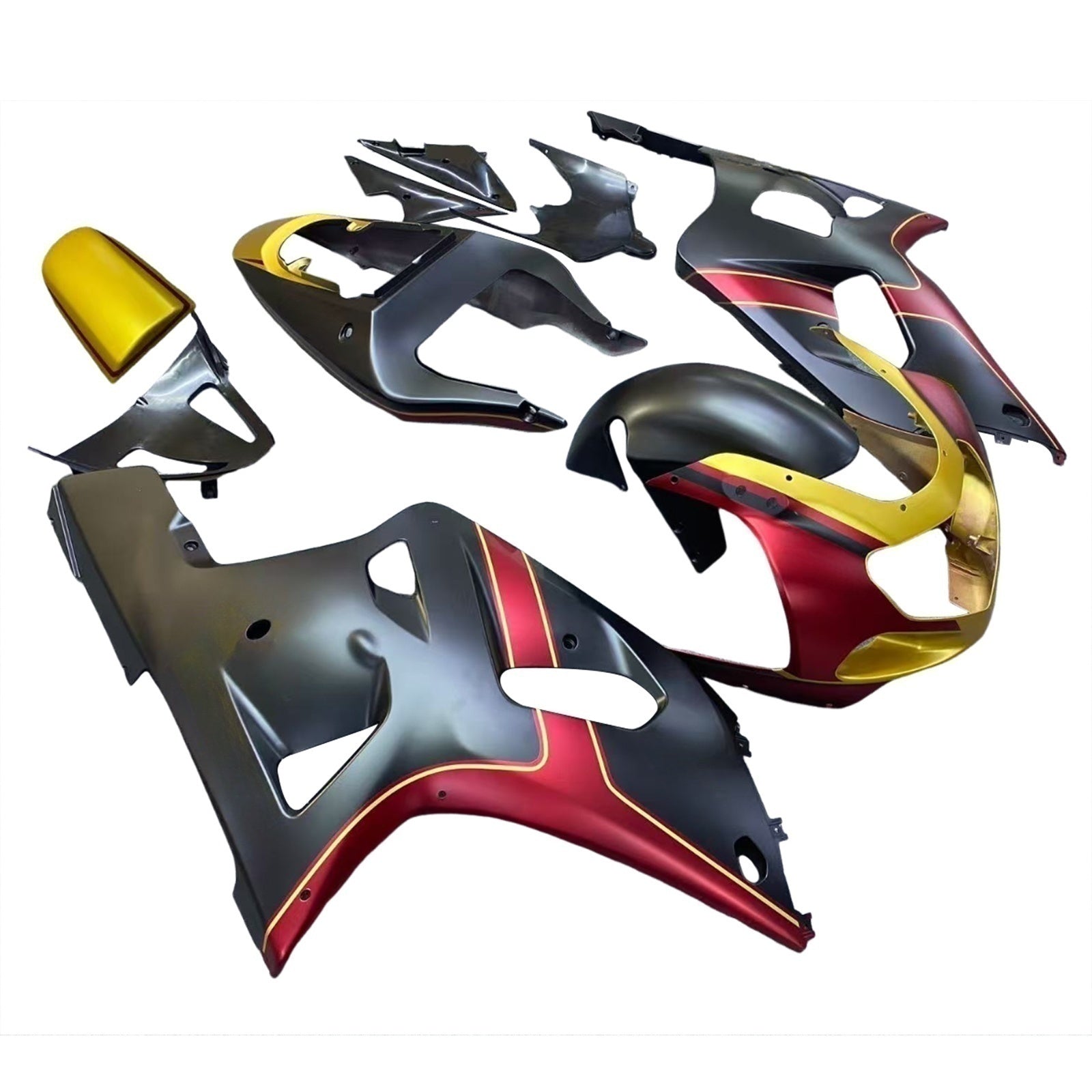 Amotopart Suzuki 01-03 GSXR600 & 00-03 GSXR750 Fairing Red Gold Kit
