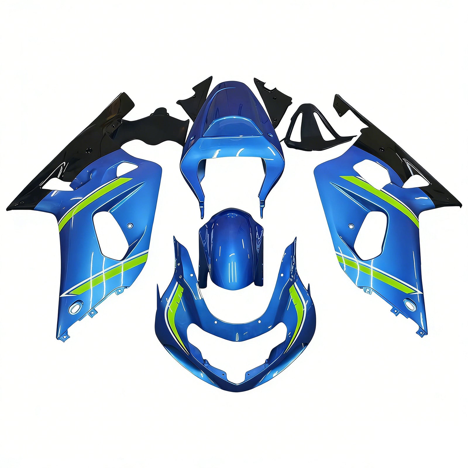 Amotopart Suzuki 01-03 GSXR600 & Kit carénage GSXR750 00-03 bleu jaune brillant