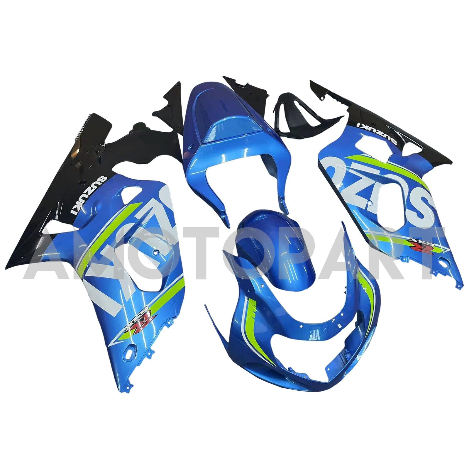 Amotopart Suzuki 01-03 GSXR600 & 00-03 GSXR750 Verkleidung glänzend blau gelb Kit
