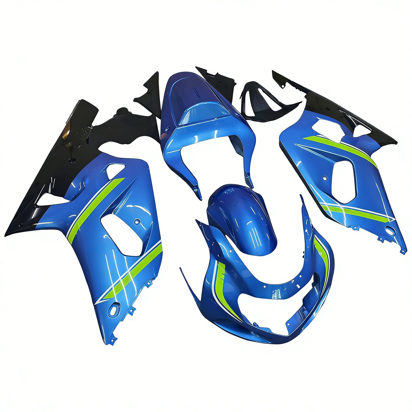 Amotopart Suzuki 01-03 GSXR600 & 00-03 GSXR750 Fairing glossy blue yellow Kit