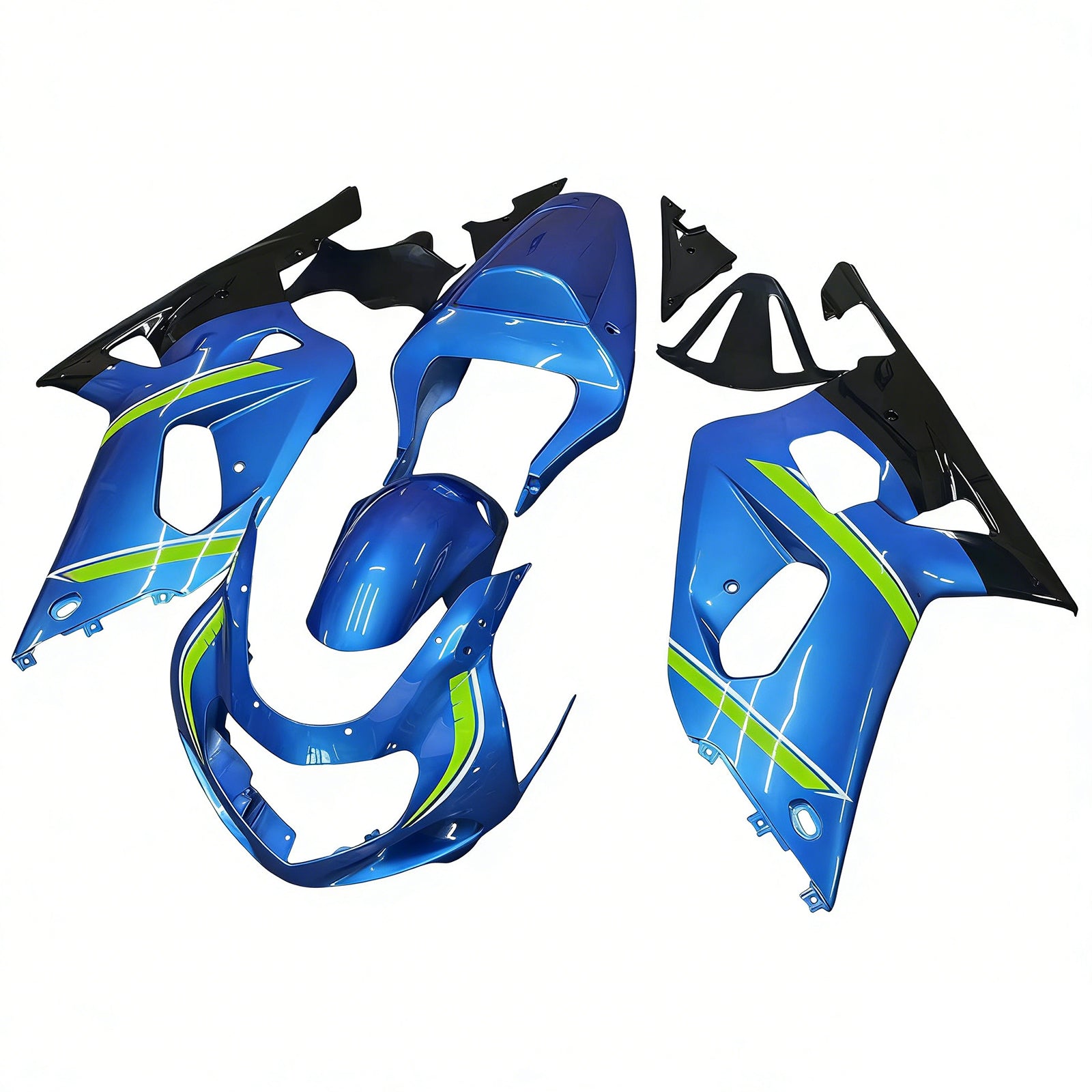 Amotopart Suzuki 01-03 GSXR600 & 00-03 GSXR750 Fairing glossy blue yellow Kit