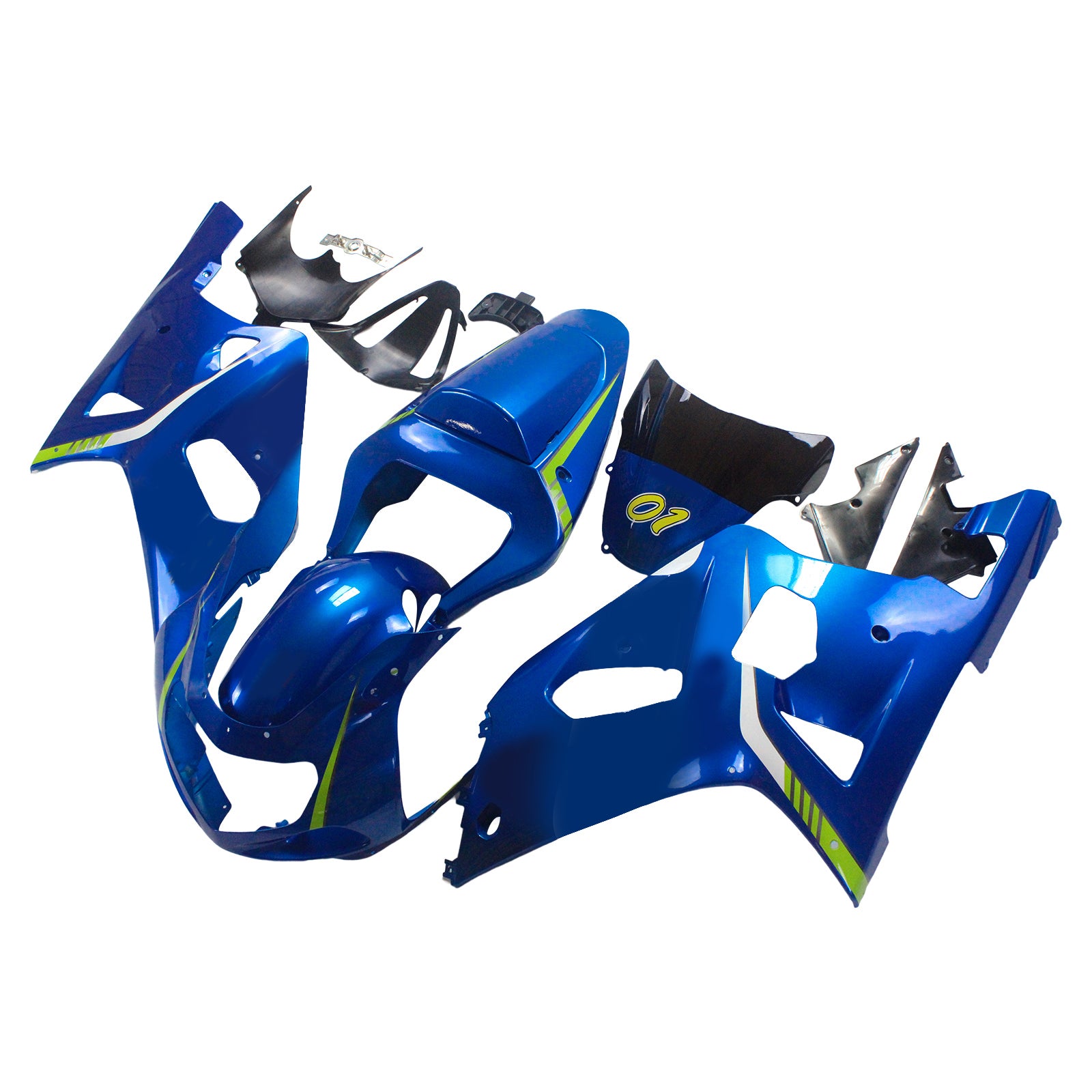 Amotopart Suzuki 01-03 GSXR600 & 00-03 GSXR750 Rádium Motul Blue Yellow Kit