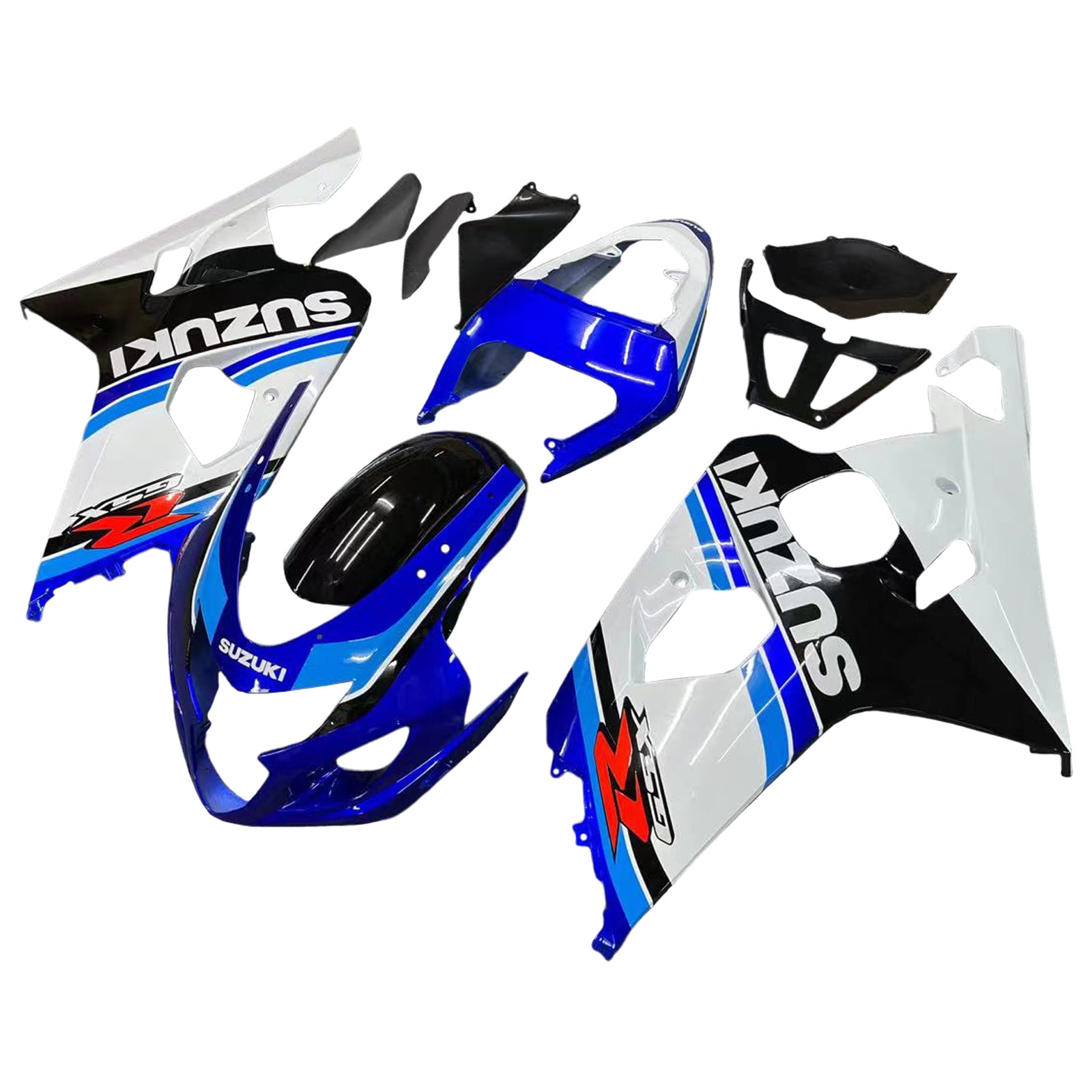 Amotopart 2004-2005 Suzuki GSXR600750 Kit carenatura bianco e blu