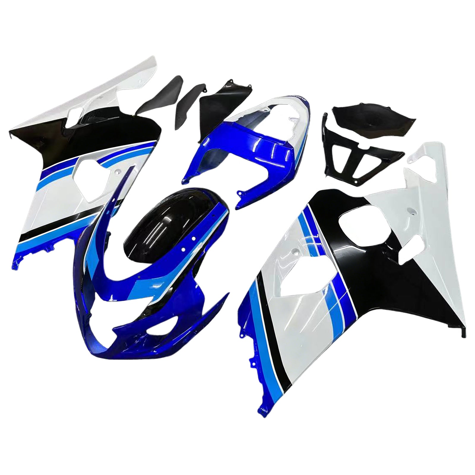 Amotopart 2004-2005 Suzuki GSXR600750 Fairing White&Blue Kit