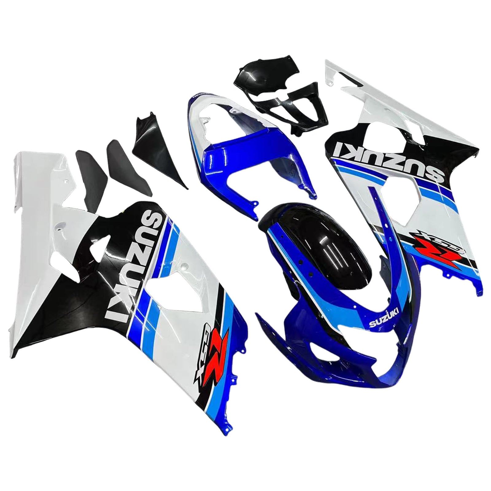 Amotopart 2004-2005 Suzuki GSXR600750 Fairing White&Blue Kit