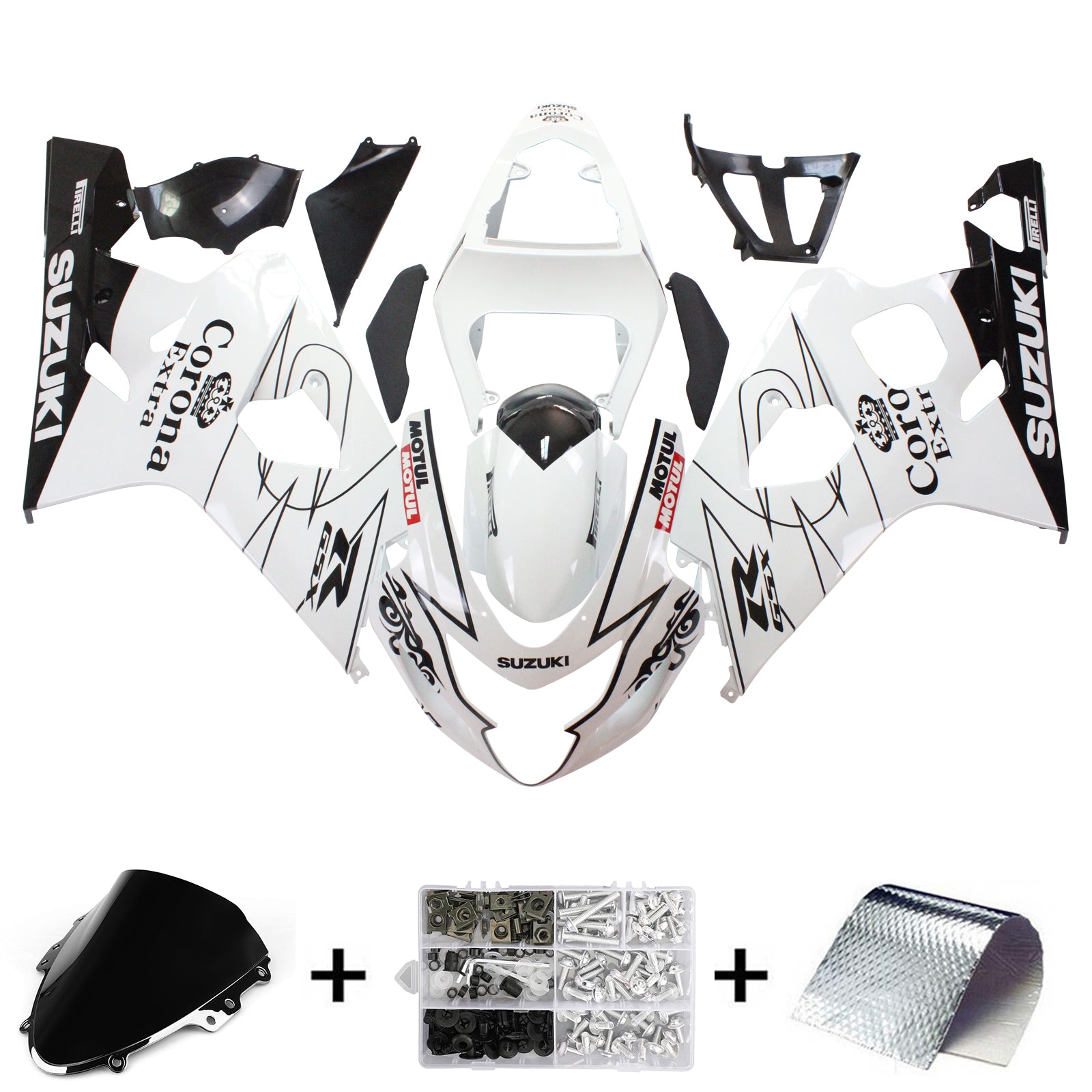 Suzuki GSXR 600 750 2004-2005 Carenado Alstare Corona Racing Blanco