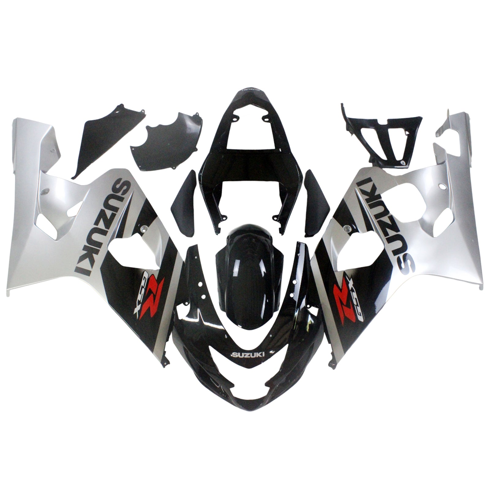 Amotopart 2004-2005 Suzuki GSXR600750 Fairing Black&Silver Kit