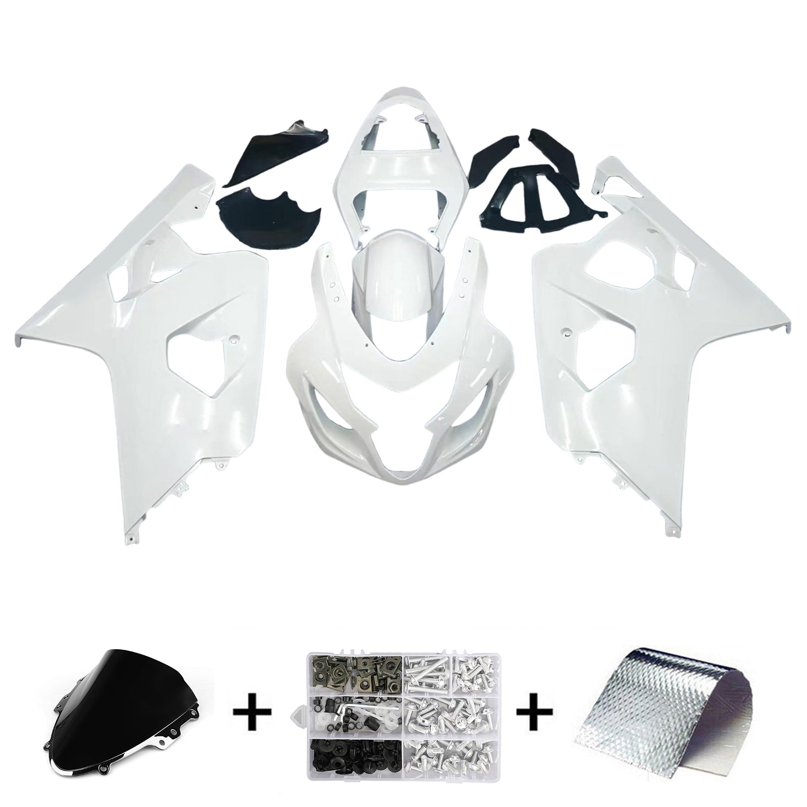 ZXMT Nardo Grey Fairing Kit For Suzuki GSXR 600/750 (2004-2005) – ABS Plastic, 10pcs