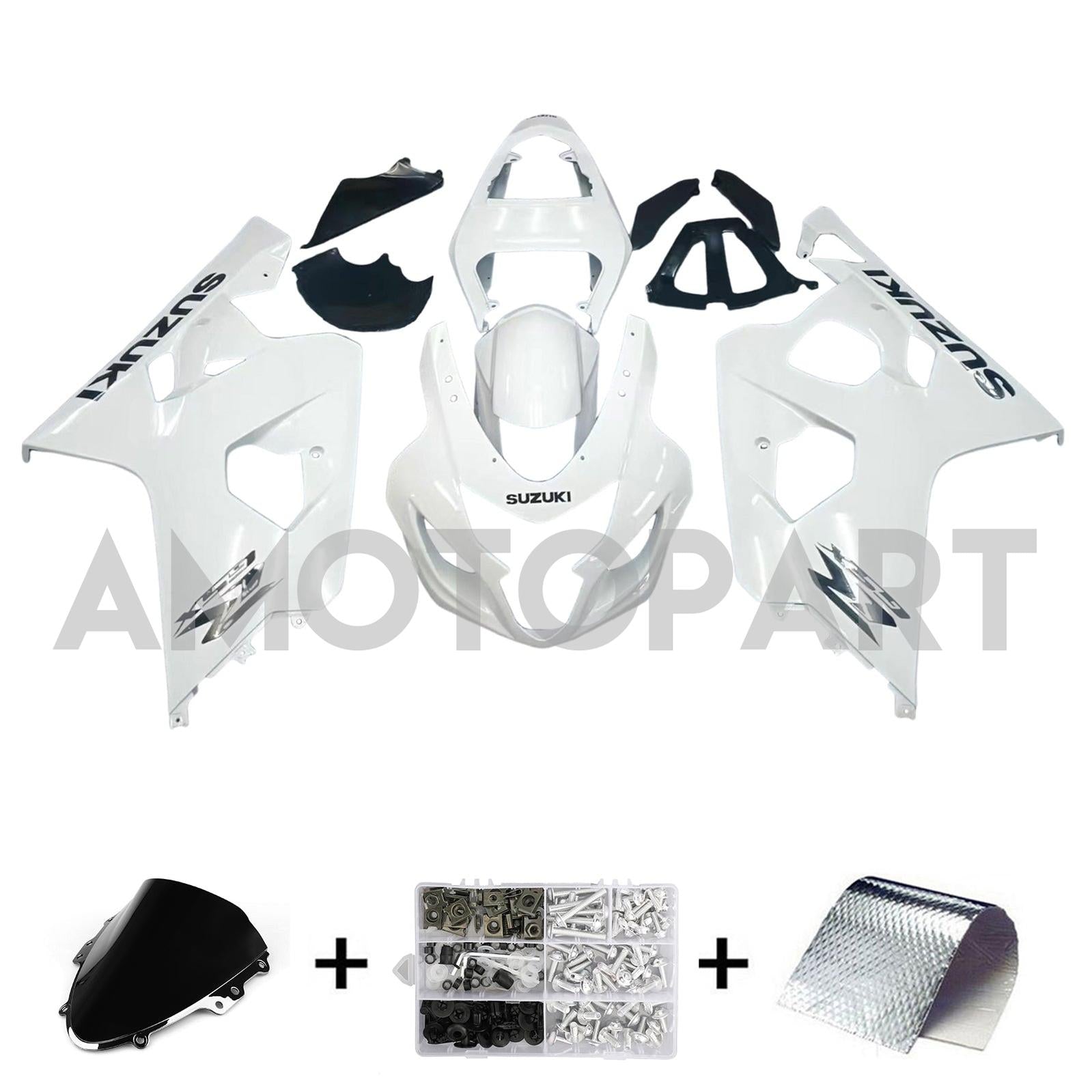 Amotopart 2004-2005 Suzuki GSXR 600 750 Pearl White Fairing Kit