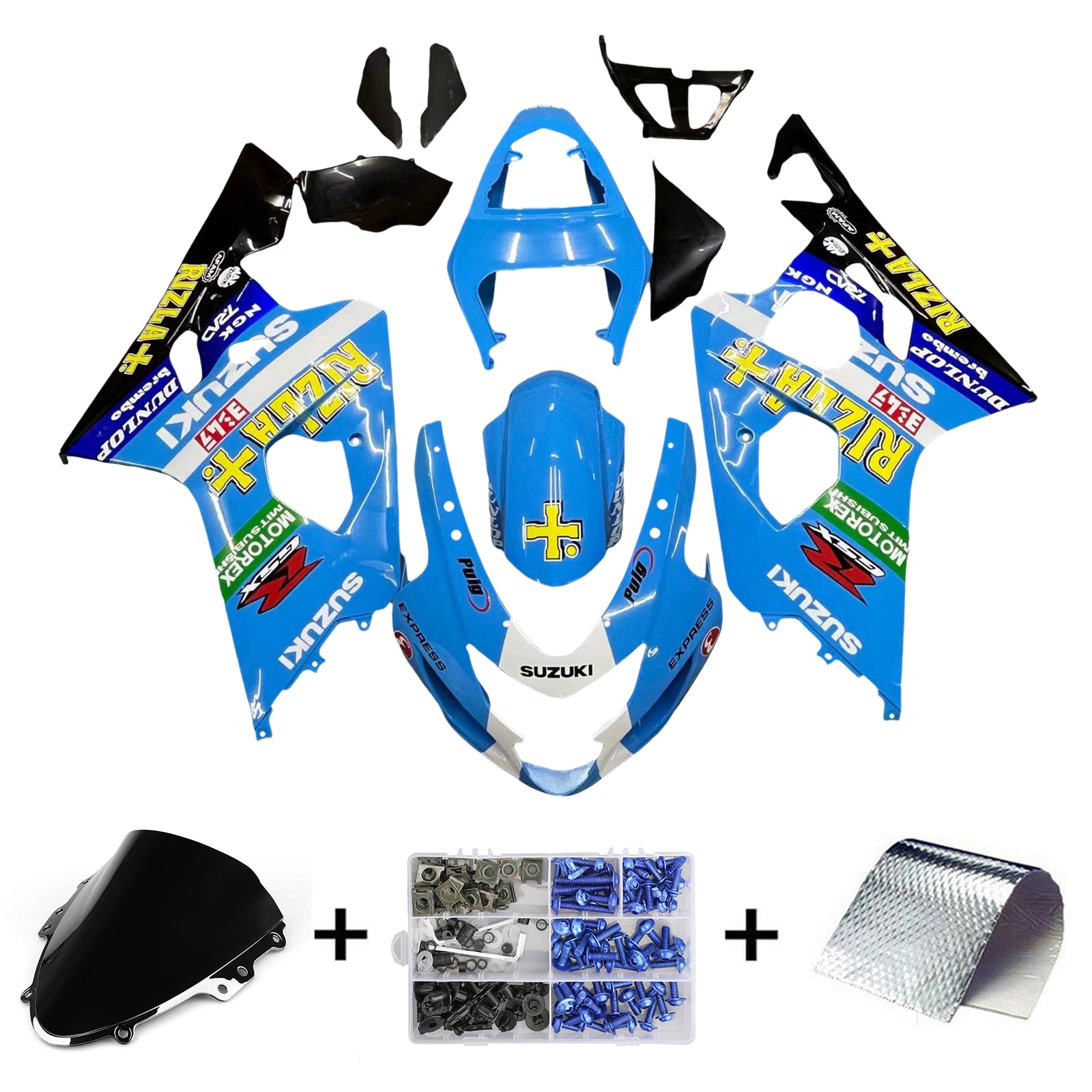 Amotopart 2004-2005 Suzuki GSXR600750 Fairing Cyan Kit