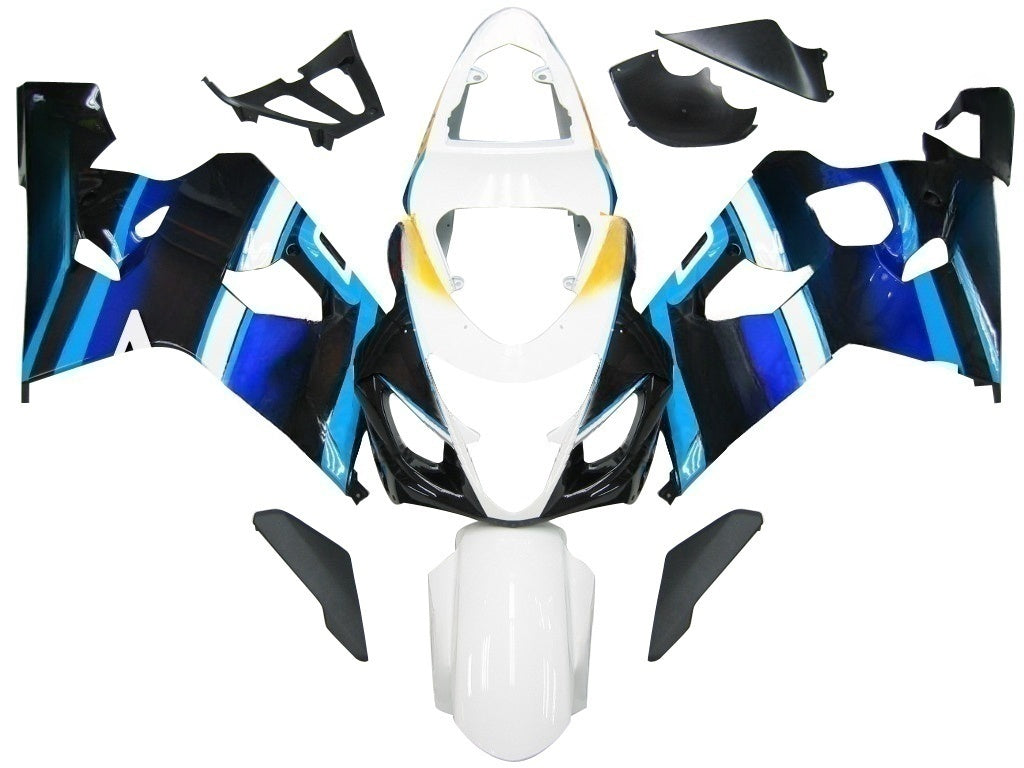 Suzuki 600 750 2004-2005 Fairing White Blue Brux GSXR Racing