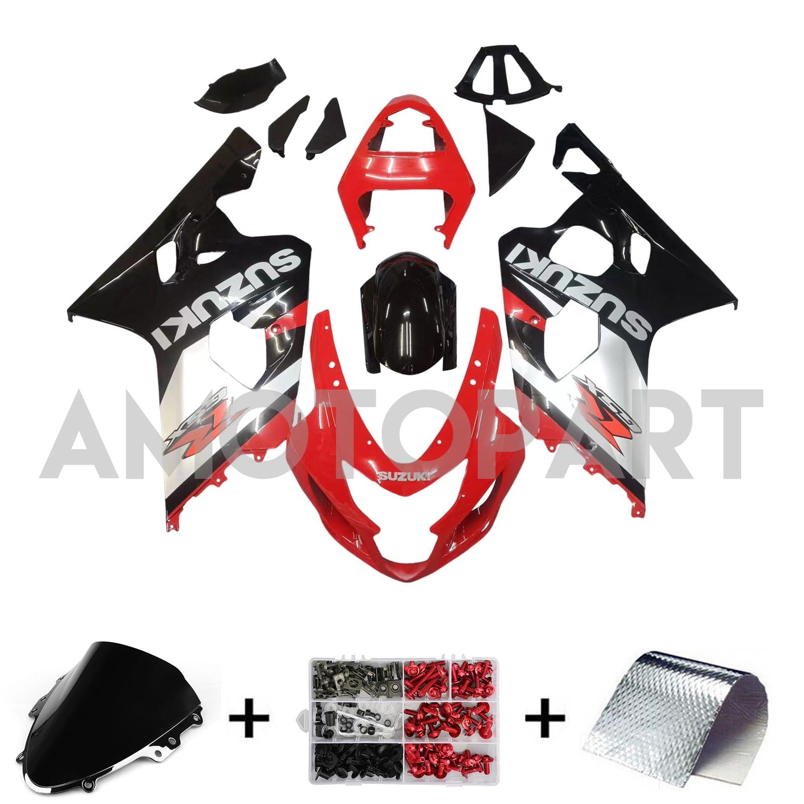Suzuki 600 750 2004-2005 Fairing Red & Black GSXR Racing