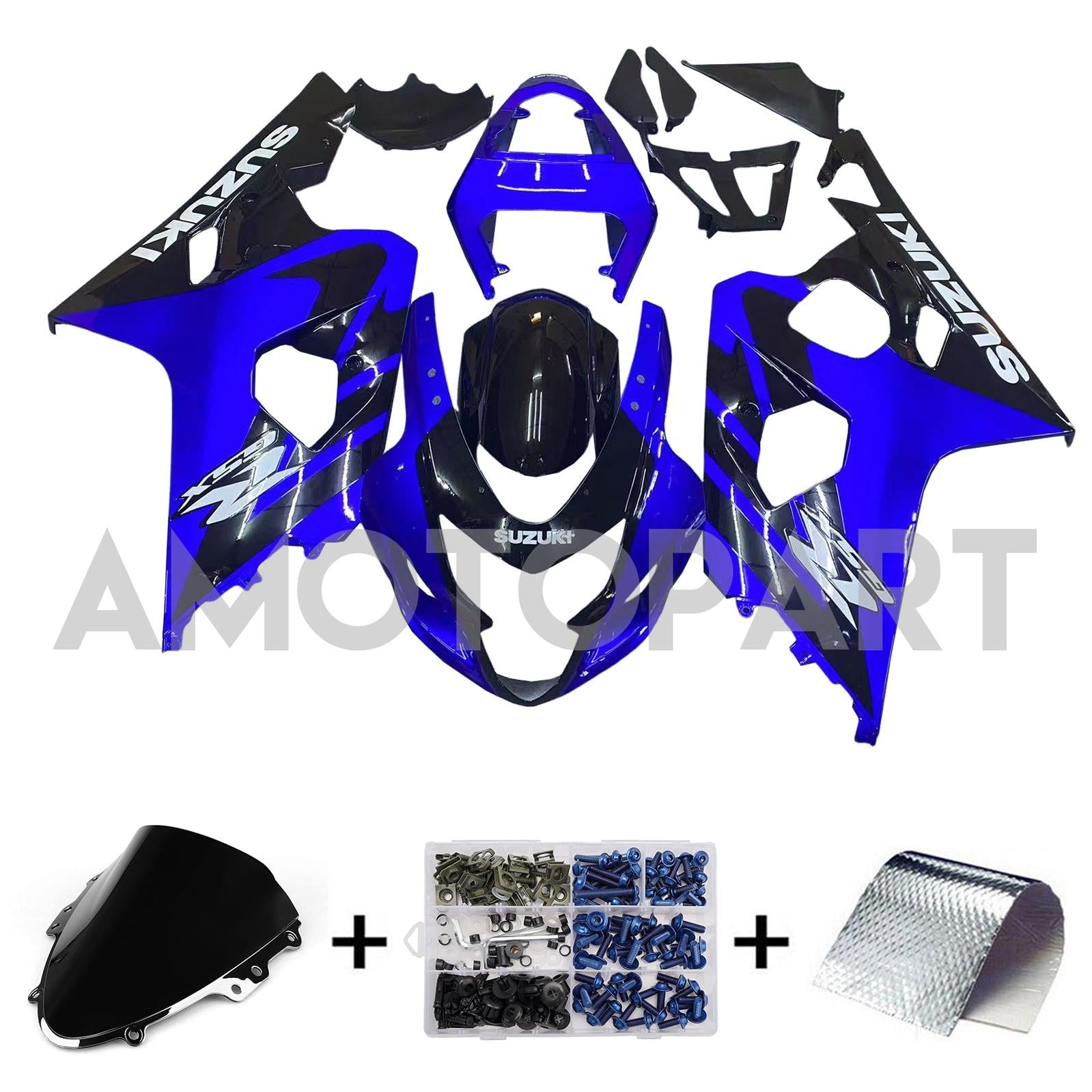 Amotopart 2004-2005 Suzuki GSXR600750 Verkleidungsblacke Blue Kit