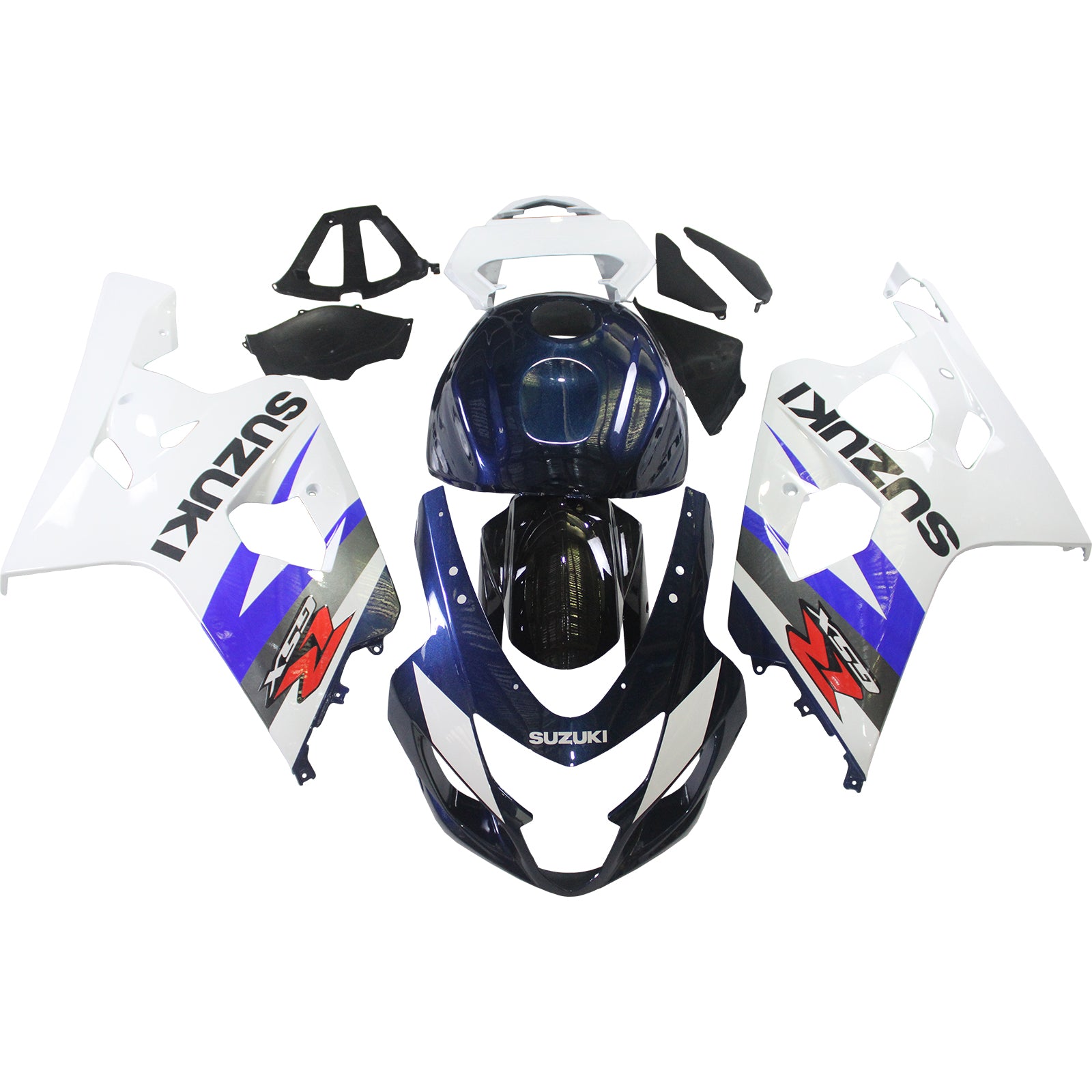 Amotopart 2004-2005 Suzuki GSXR 600/750 K4 White&Blue Fairing Kit