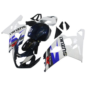 Amotopart 2004-2005 Suzuki GSXR 600/750 K4 Kit de carenado blanco y azul