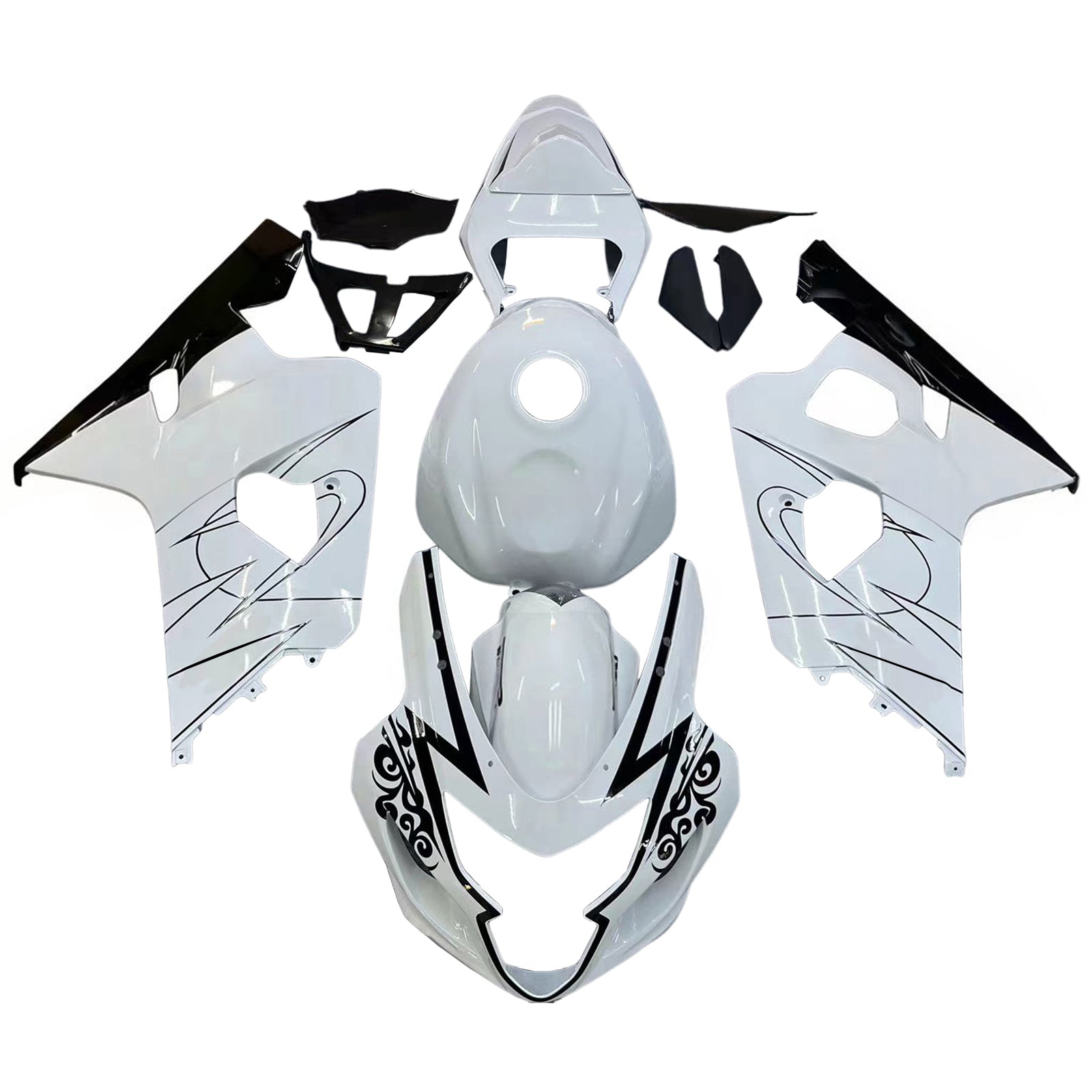 Amotopart 2004-2005 Suzuki GSXR 600/750 K4 Gray & White Fairing Kit