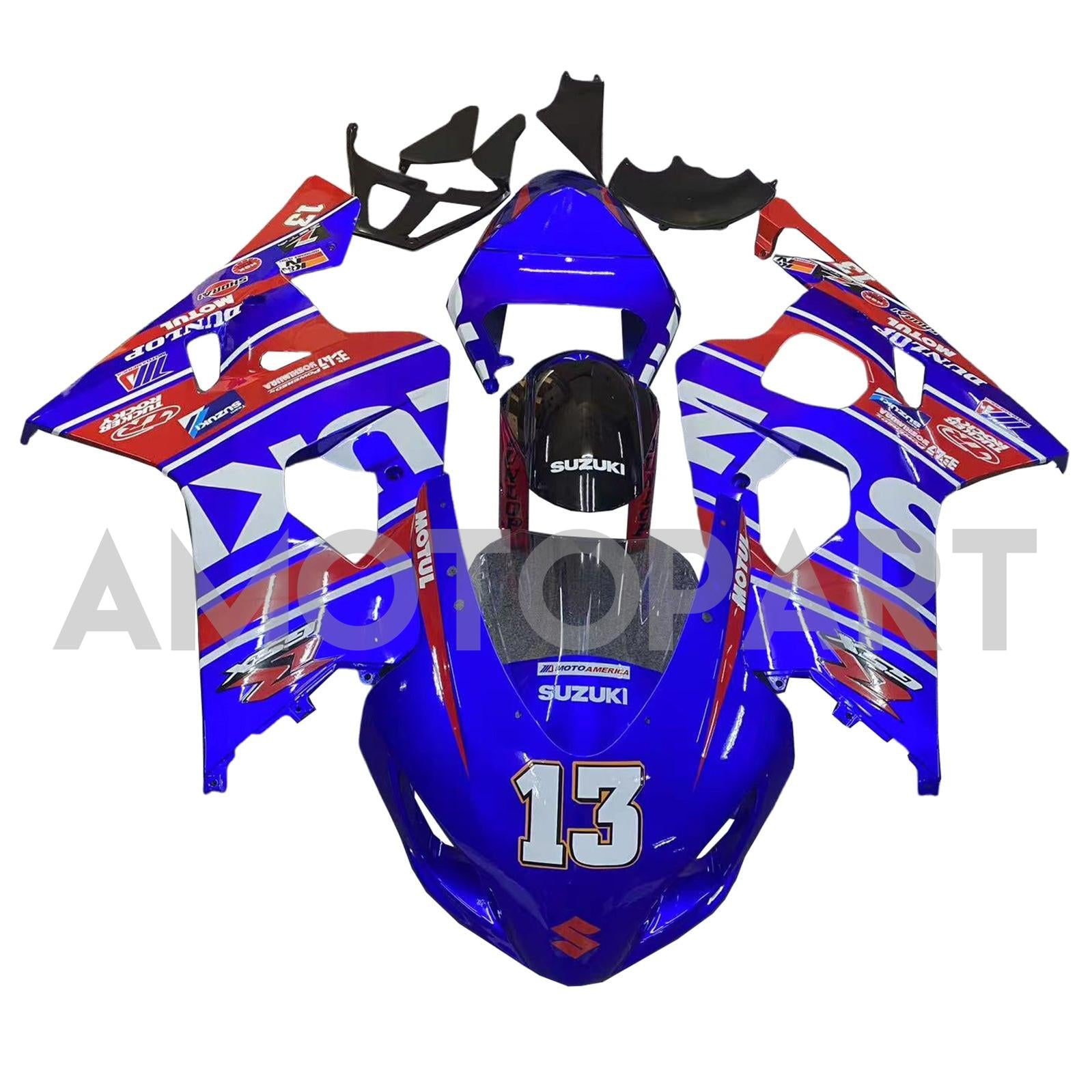 Amotopart 2004-2005 Suzuki GSXR 600/750 K4 Blue&Red Fairing Kit