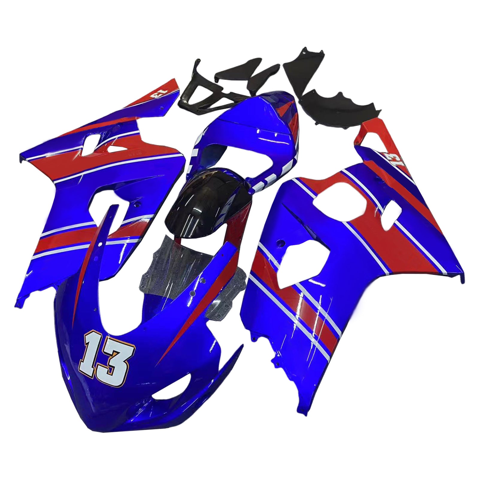 Amotopart 2004–2005 Suzuki GSXR 600/750 K4 Blau&Rotes Verkleidungsset