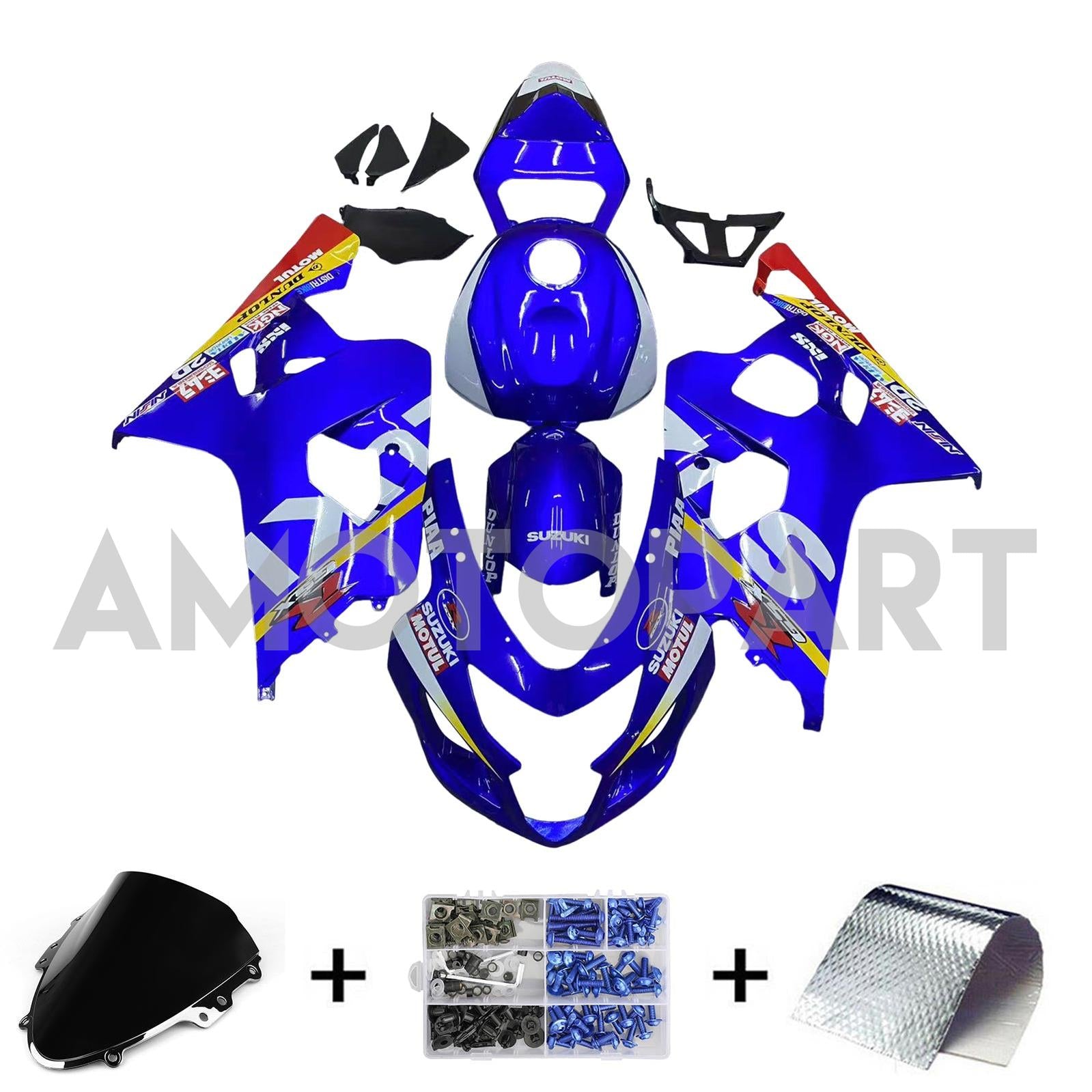 Amotopart 2004-2005 Suzuki GSXR 600/750 K4 Blue Fairing Kit