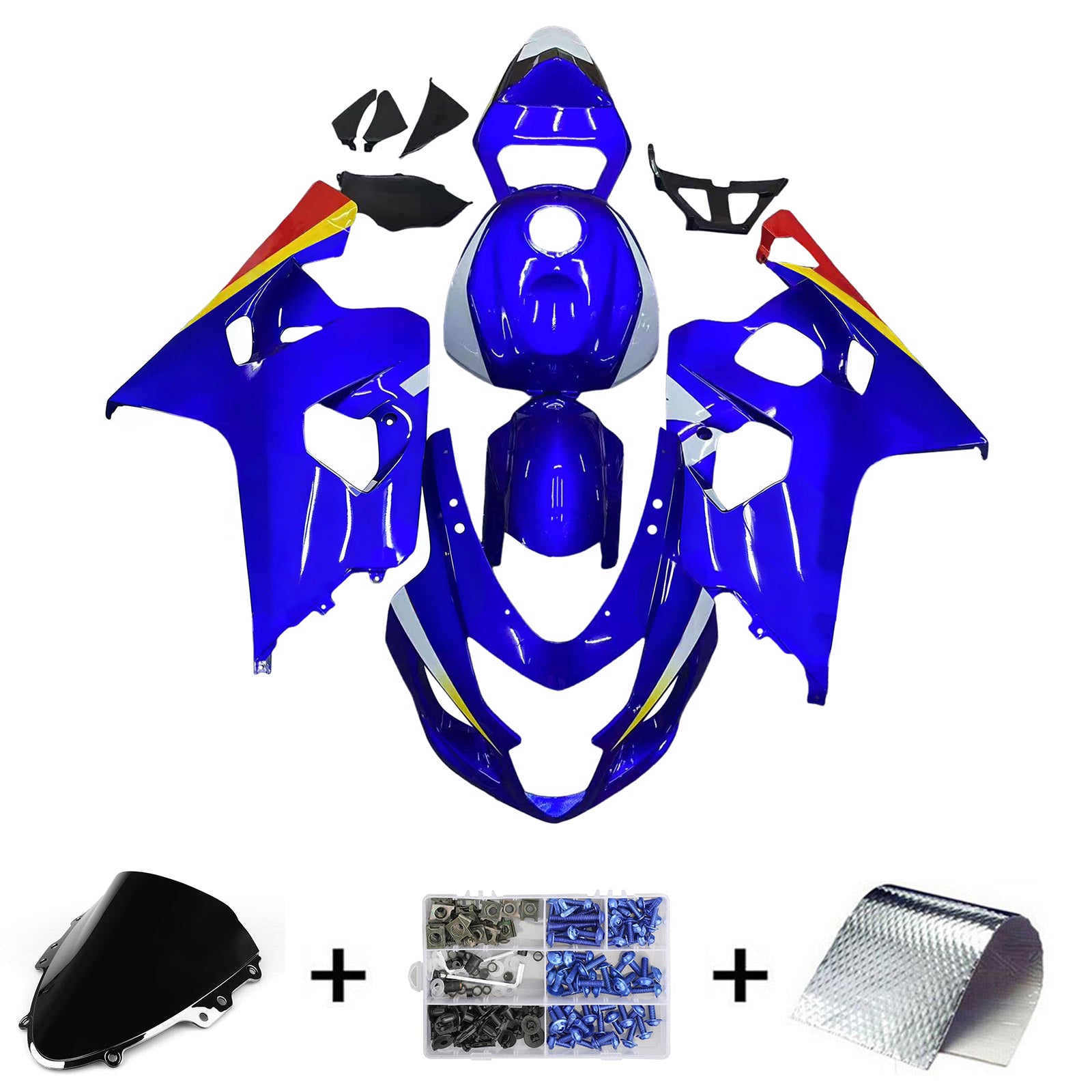 Amotopart 2004–2005 Suzuki GSXR 600/750 K4 blaues Verkleidungsset