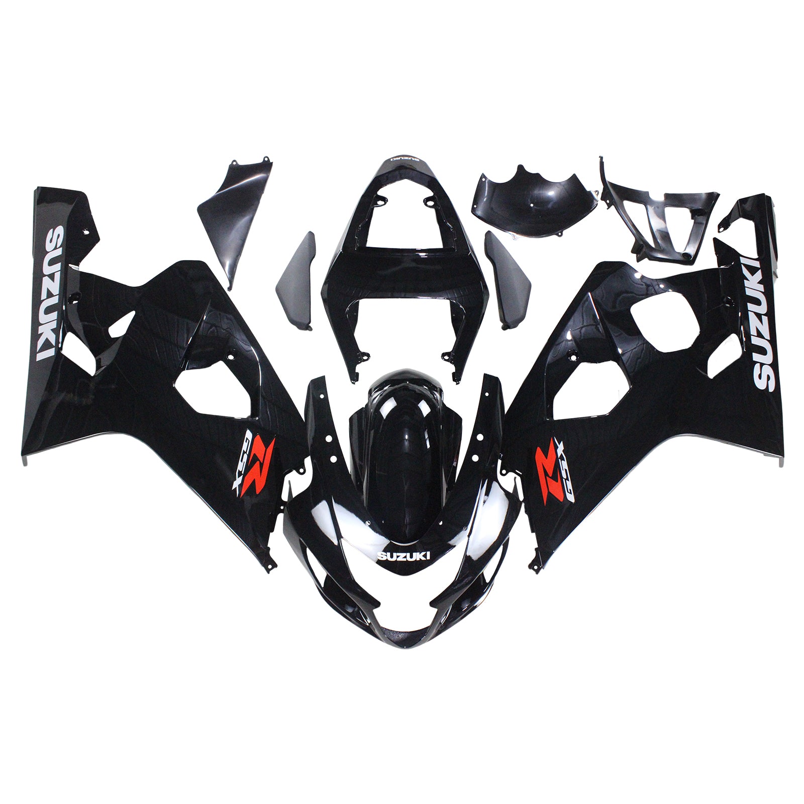 Amotopart Suzuki 2004-2005 GSXR 600/750 Gloss Black Fairing Kit