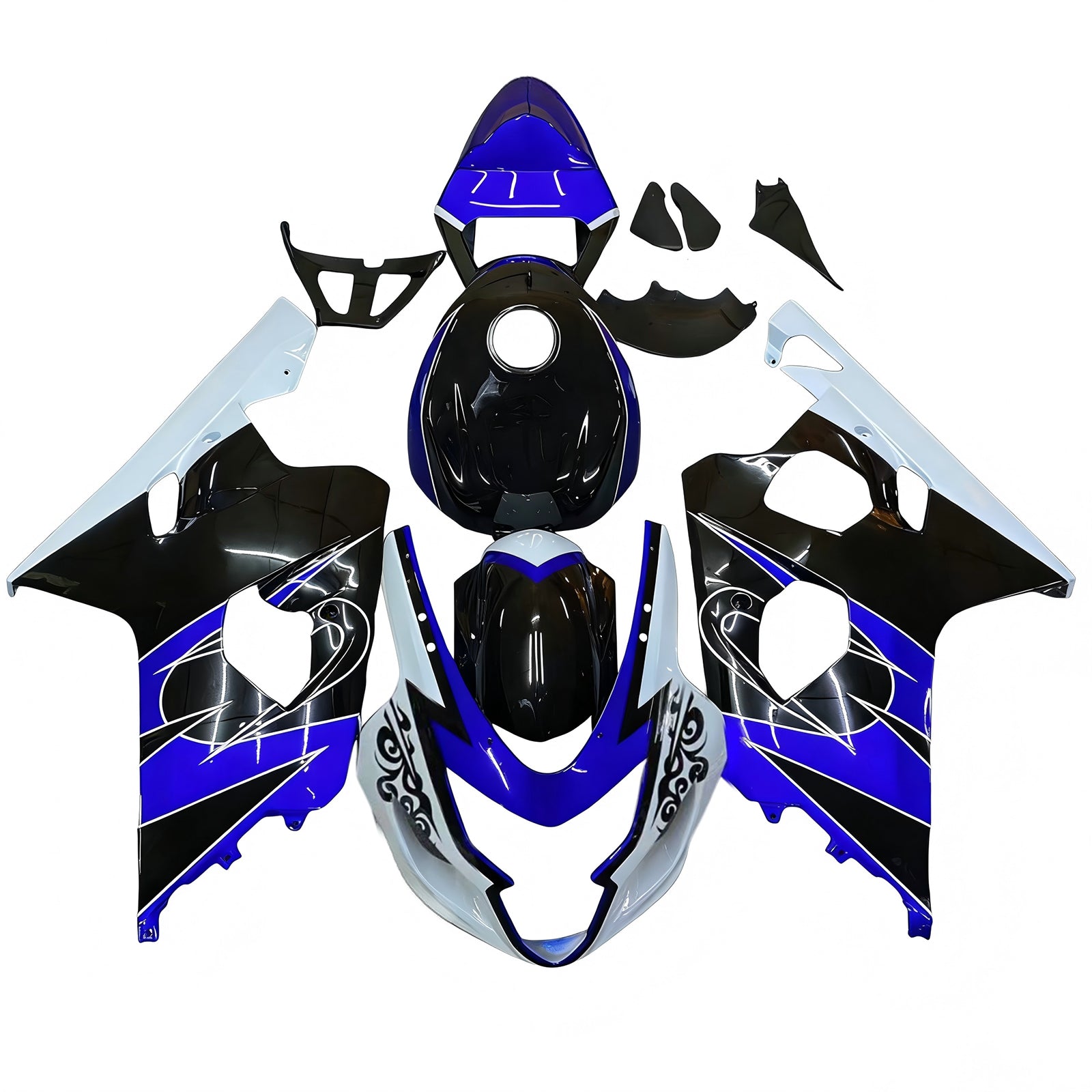 Amotopart Suzuki 2004-2005 GSXR 600/750 Kit de carénage blanc noir blanc