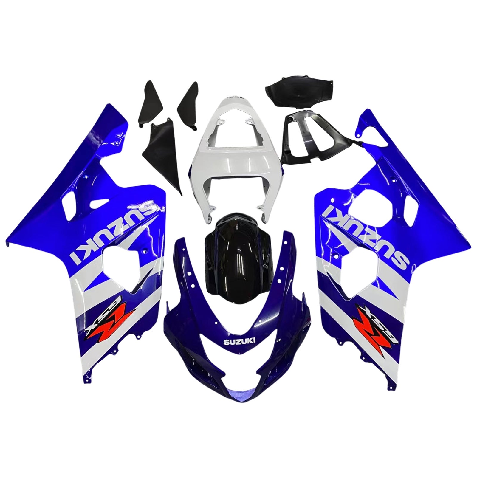 Amotopart Suzuki 2004-2005 GSXR 600/750 Blue with White Fairing Kit