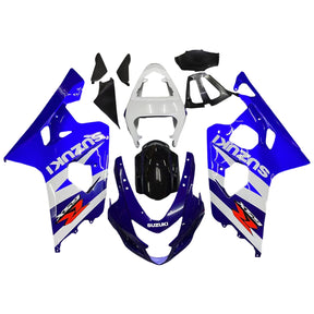 Amotopart Suzuki 2004–2005 GSXR 600/750 Blau mit weißem Verkleidungsset