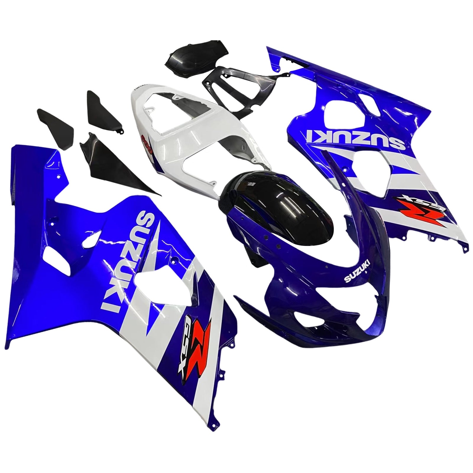 Amotopart Suzuki 2004-2005 GSXR 600/750 Blu con Kit Carena Bianca