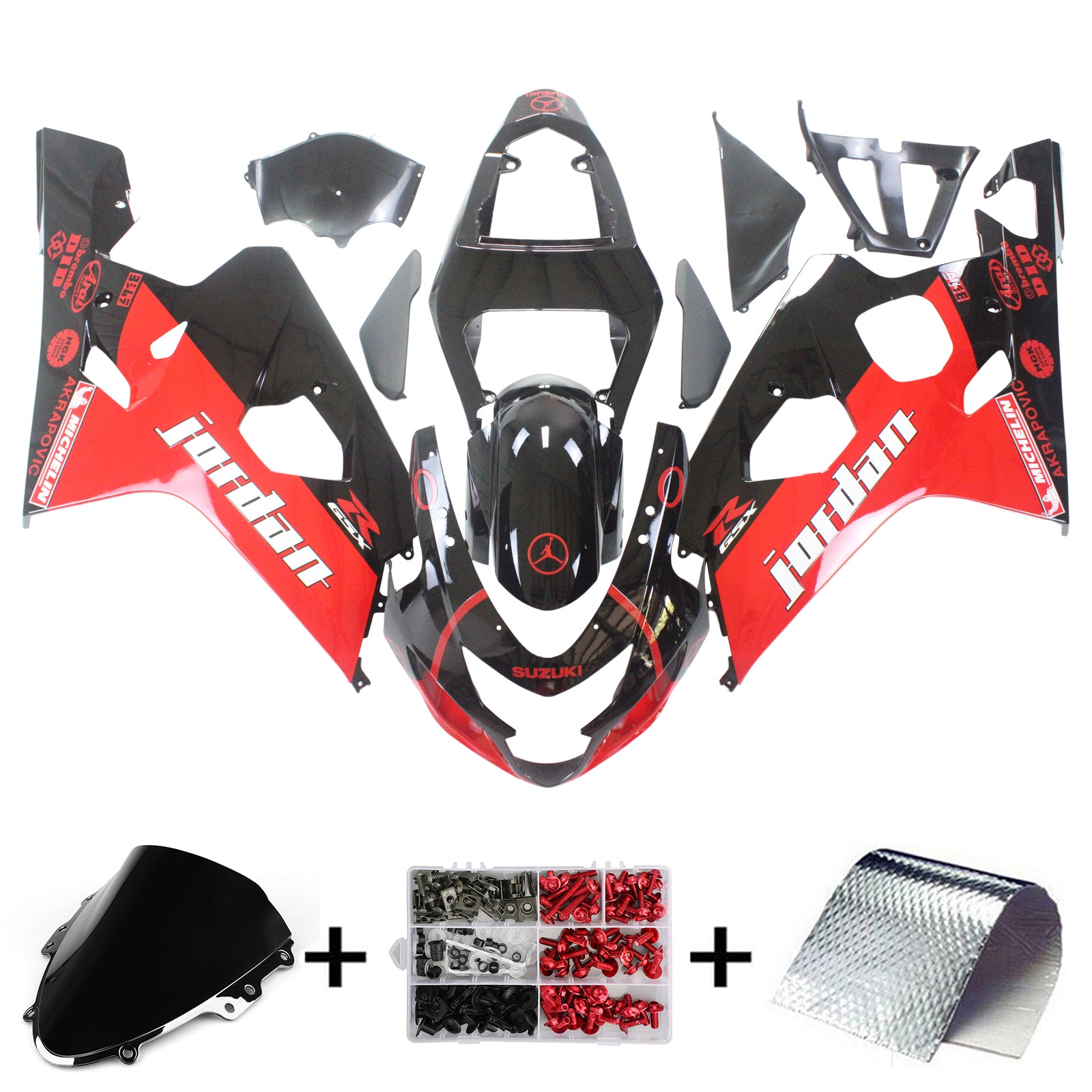 Kit de carénage Amotopart Suzuki 2004-2005 GSXR 600/750 noir