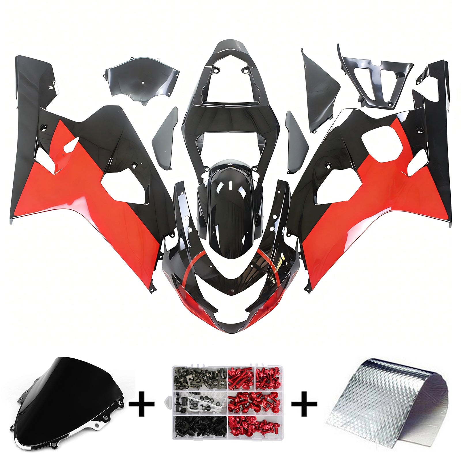 Amotopart Suzuki 2004-2005 Kit de carénage noir GSXR 600/750