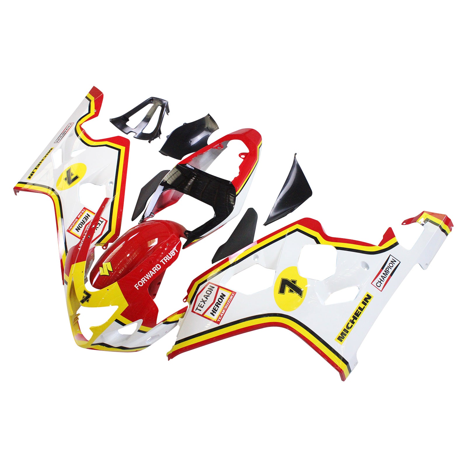 Amotopart Suzuki 2004-2005 GSXR 600/750 Kit de carénage rouge jaune blanc