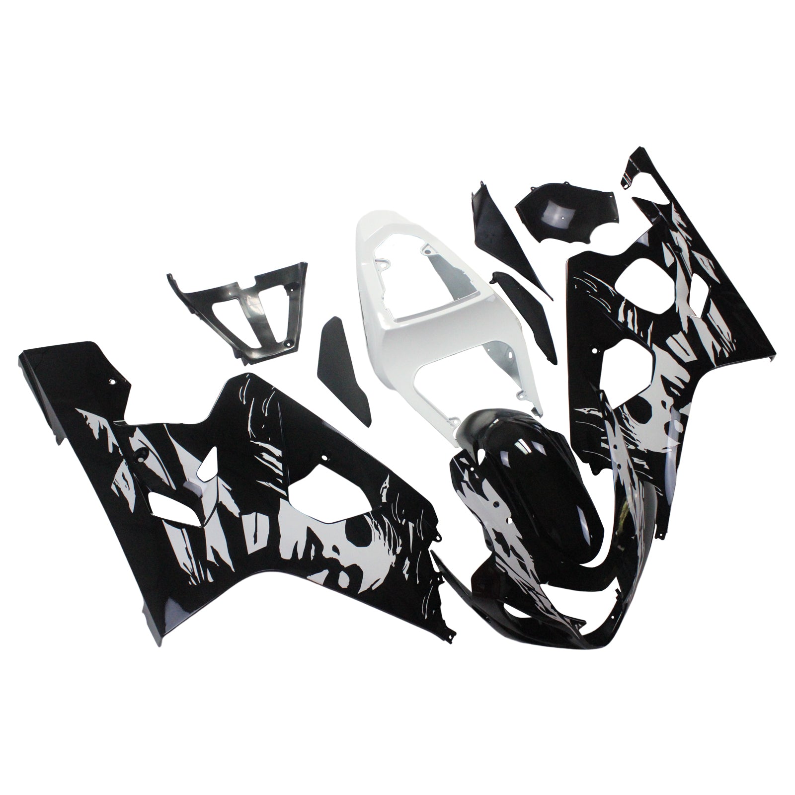 Amotopart Suzuki 2004-2005 GSXR 600/750 Black White Cartoon Fairing Kit