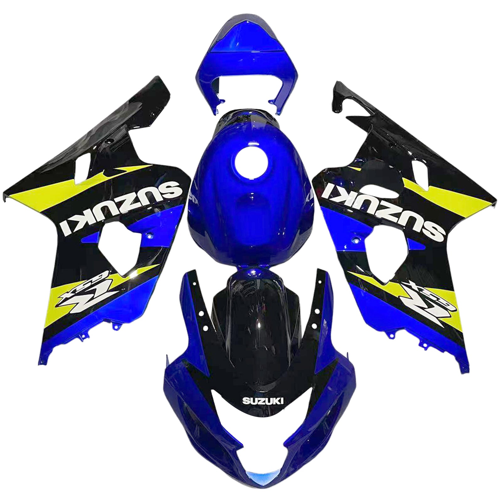 Amotopart Suzuki 2004-2005 GSXR 600/750 Kit de carénage bleu jaune