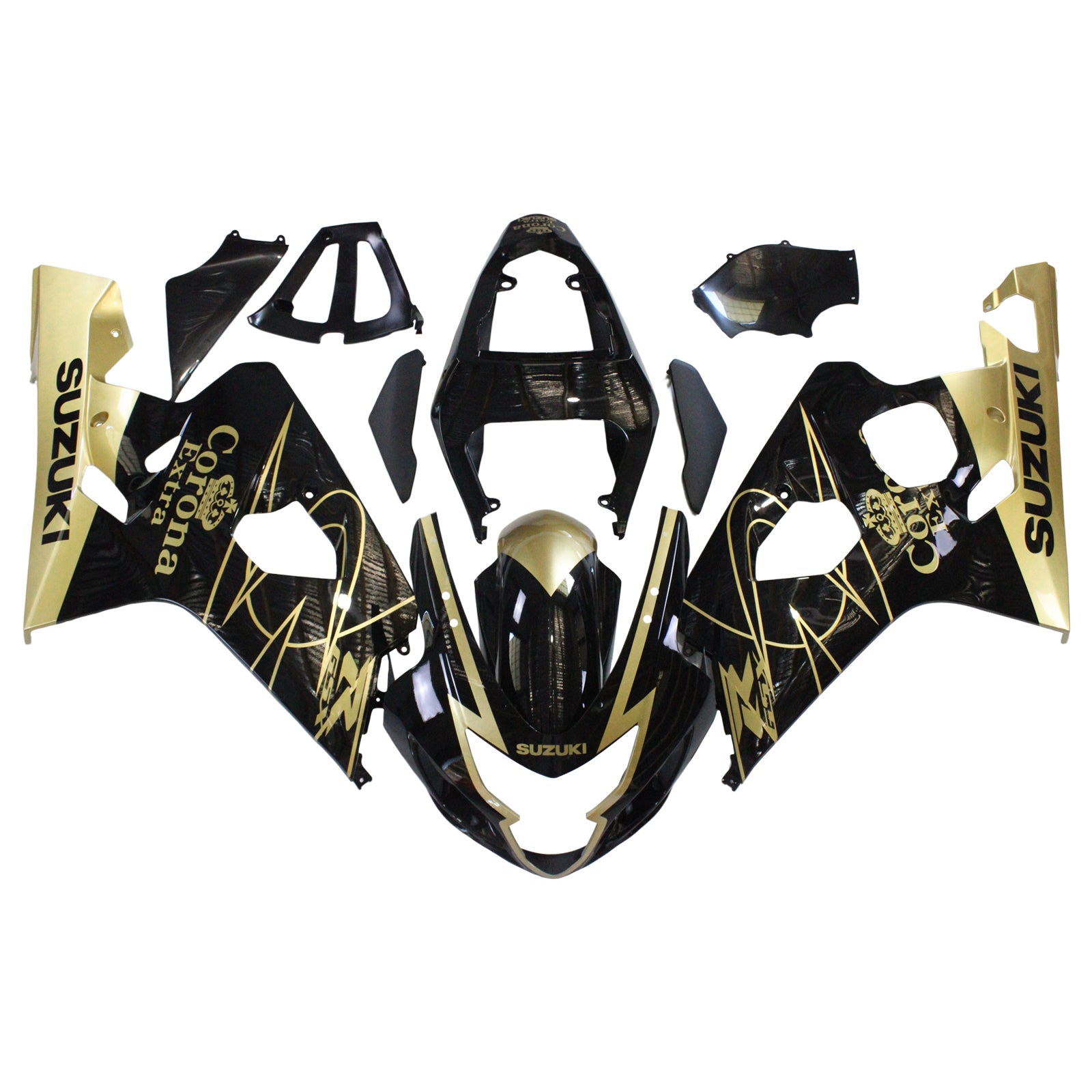 Amotopart Suzuki 2004-2005 GSXR 600/750 Kit de carenado negro dorado