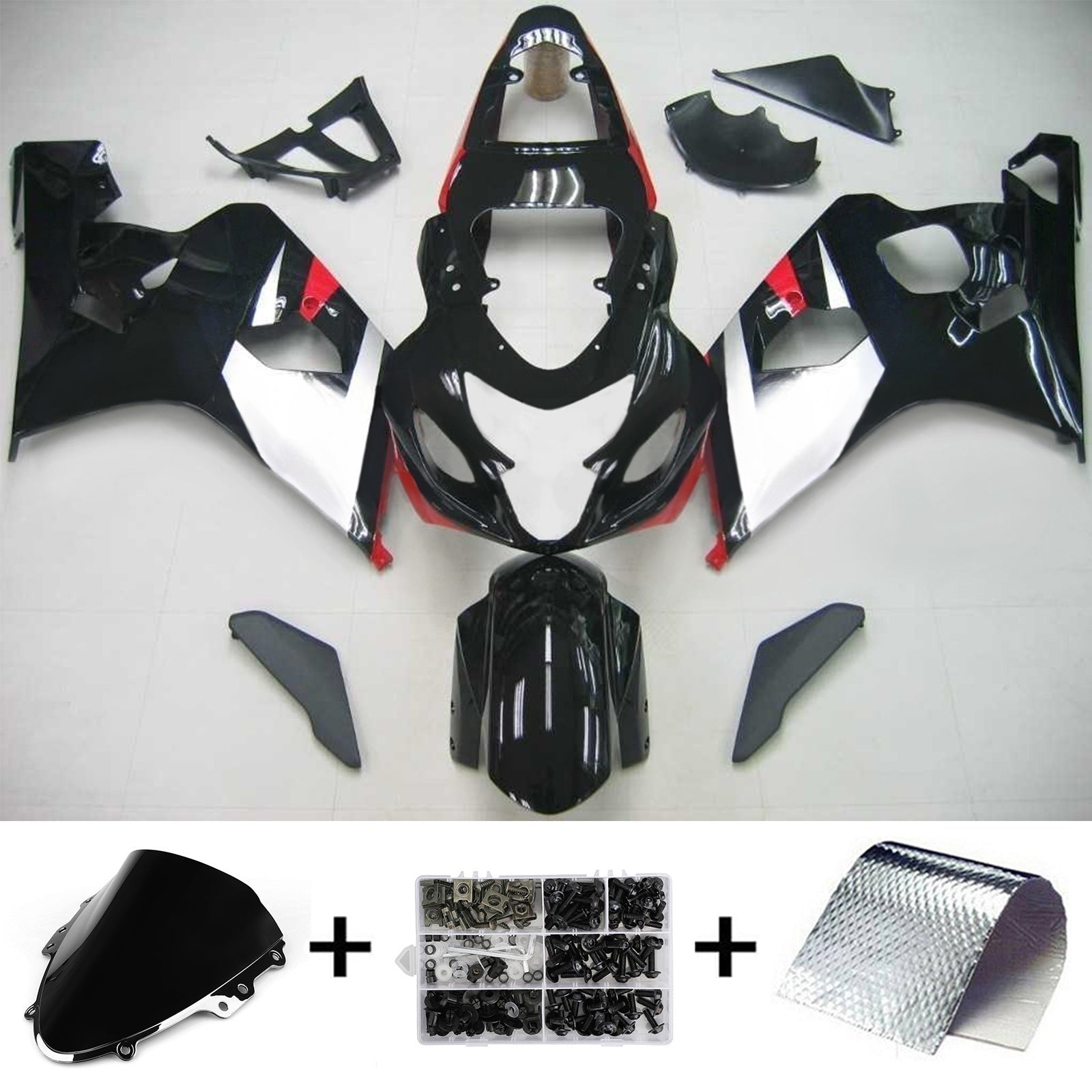 Amotopart Suzuki 2004-2005 GSXR 600/750 Kit carena rosso nero