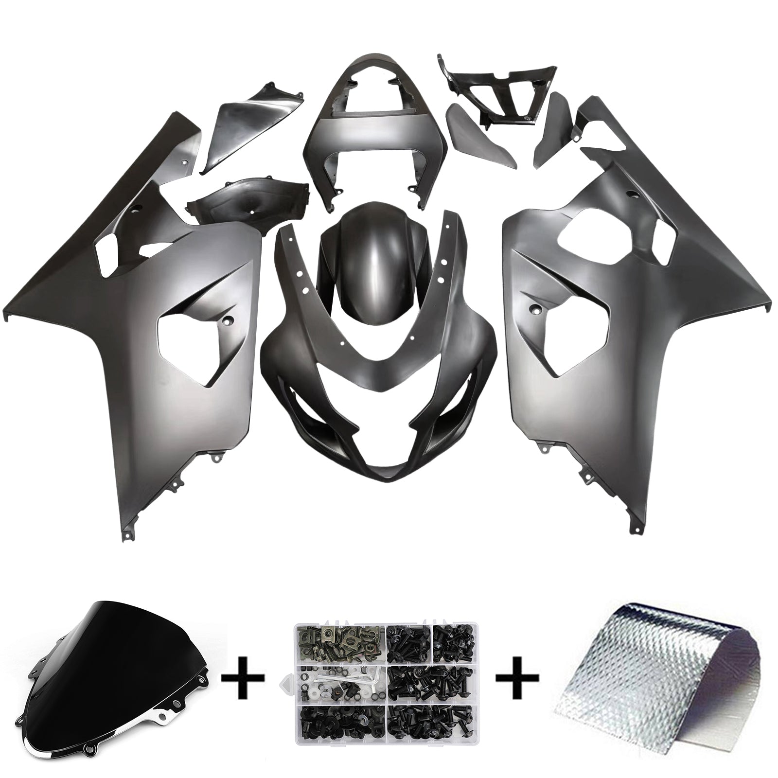 Amotopart Suzuki 2004-2005 GSXR 600/750 Kit de carénage tout noir mat