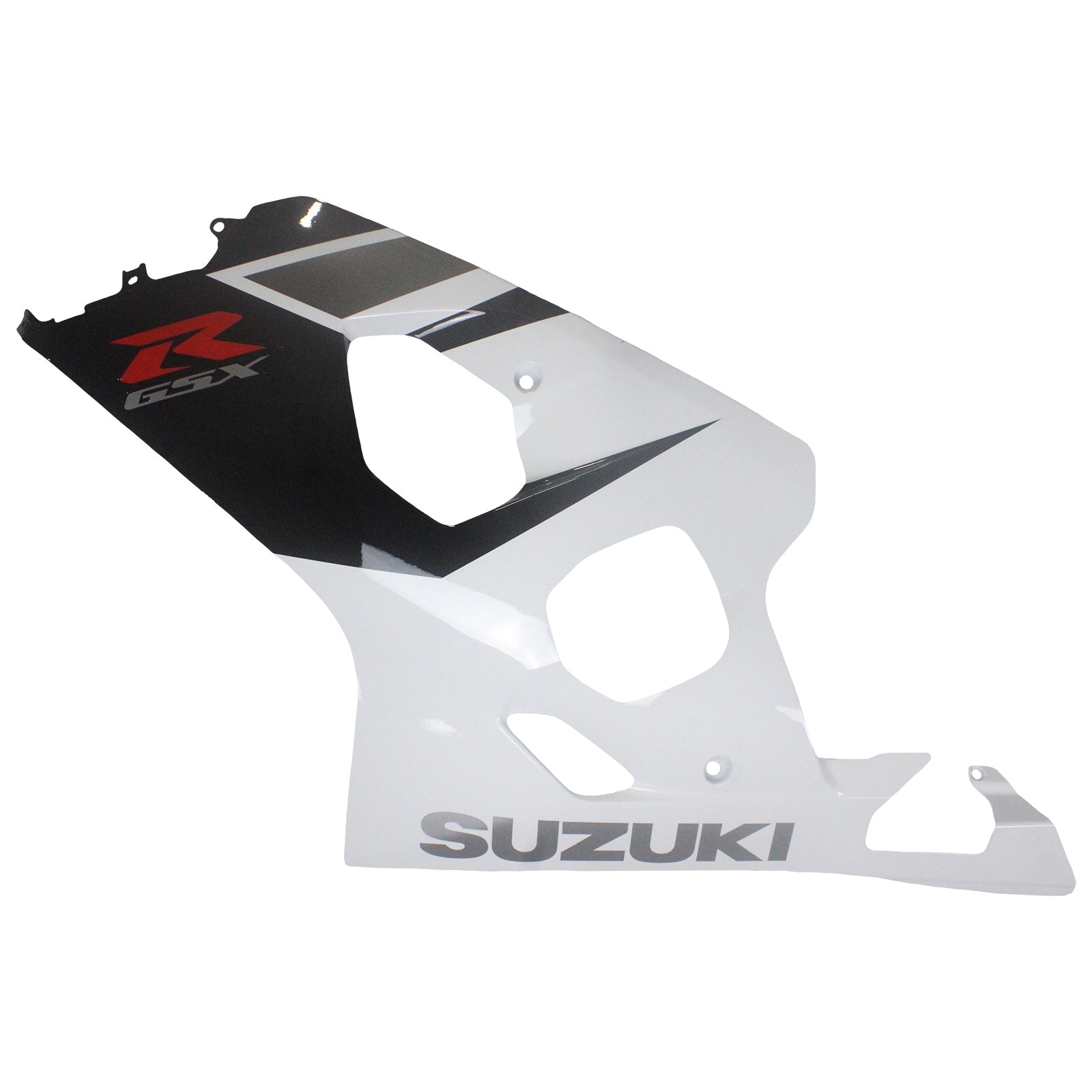 Amotopart Suzuki 2004–2005 GSXR 600/750 Schwarz mit weißem Verkleidungsset