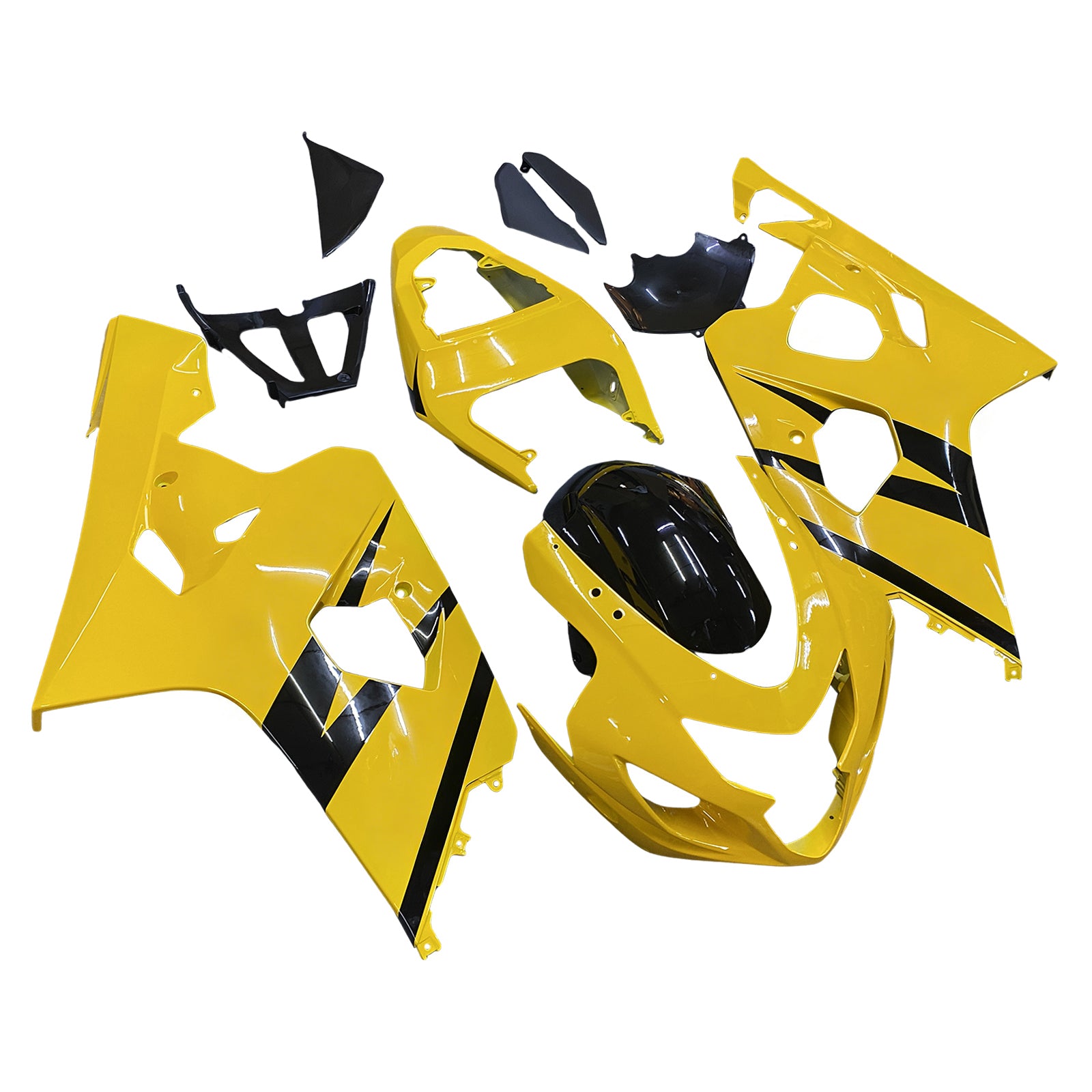 Amotopart Suzuki 2004-2005 GSXR 600/750 Black Yellow Fairing Kit