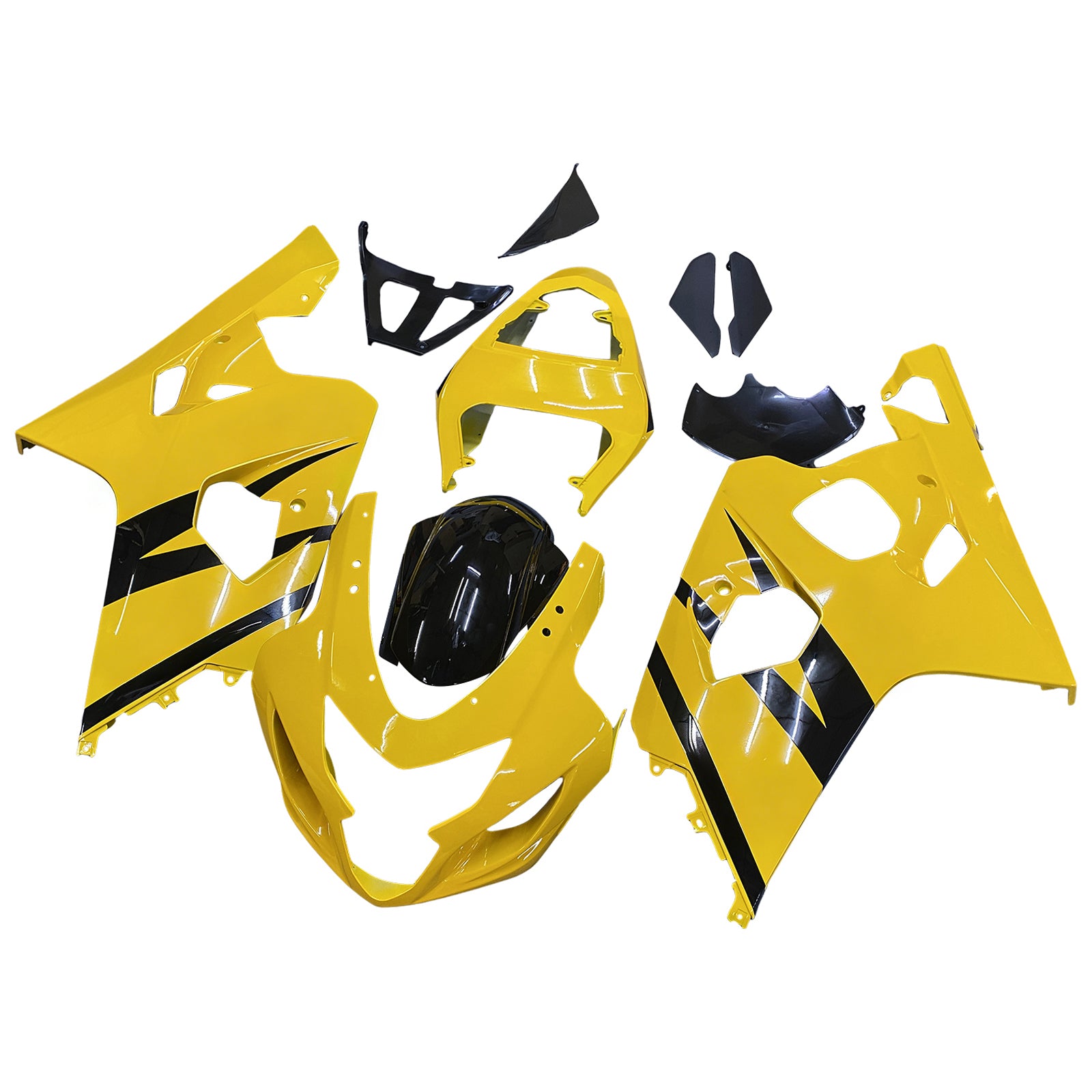 Amotopart Suzuki 2004-2005 GSXR 600/750 Black Yellow Fairing Kit