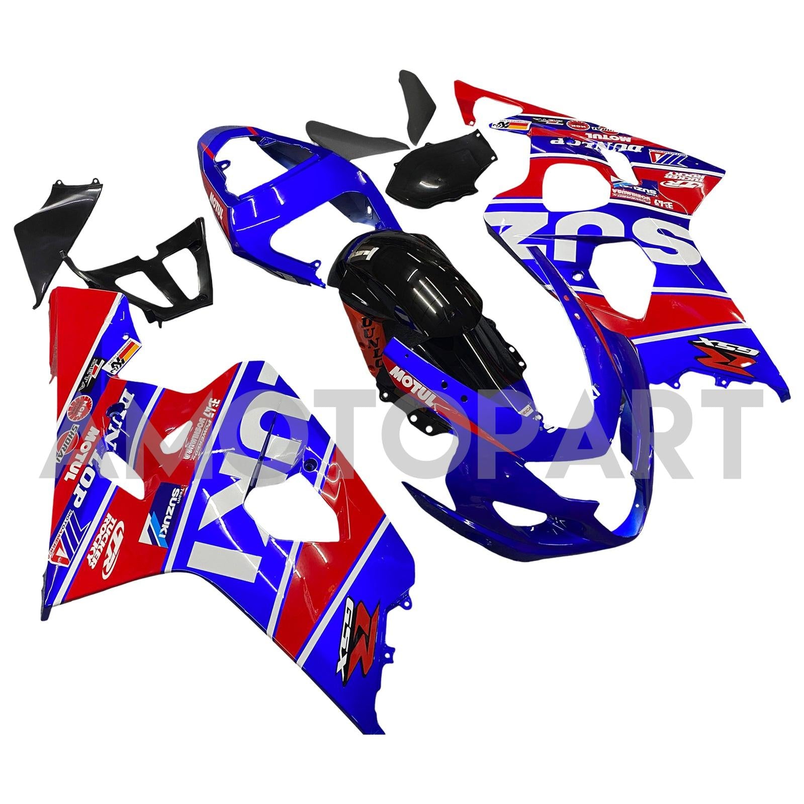 Amotopart Suzuki 2004-2005 GSXR 600/750 Blue Mix Red Fairing Kit