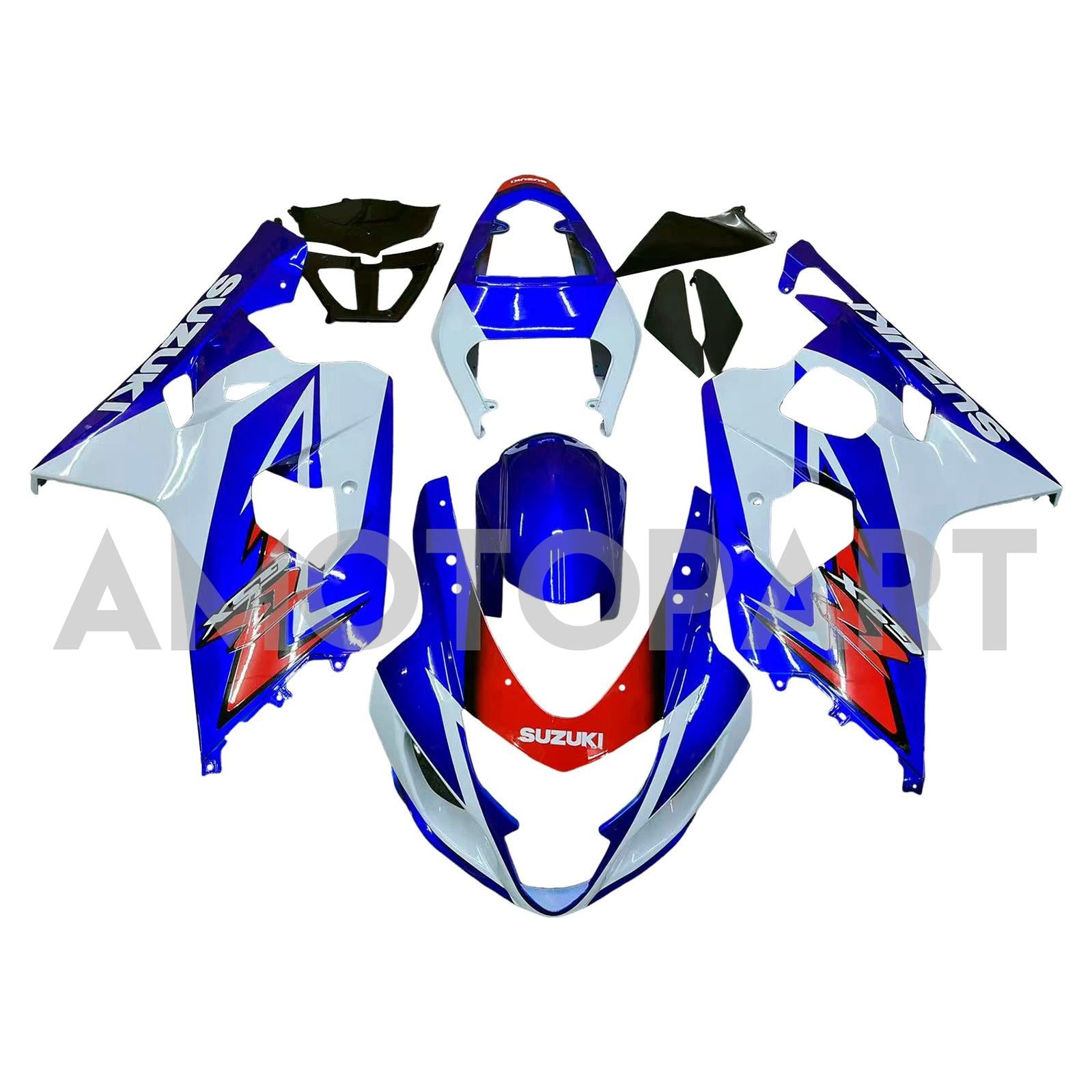 Amotopart Suzuki 2004-2005 GSXR 600/750 Red White Blue Fairing Kit