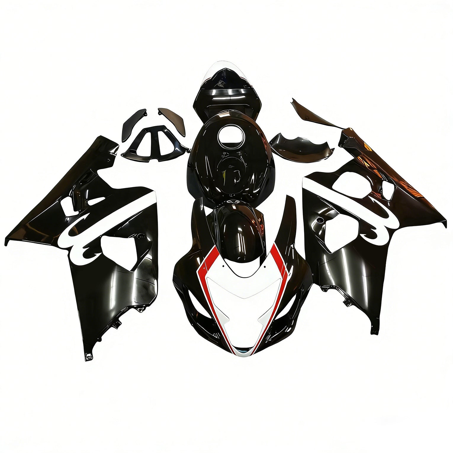 Amotopart 2004-2005 K4 GSXR 600/750 Suzuki White&Black Style4 Fairing Kit