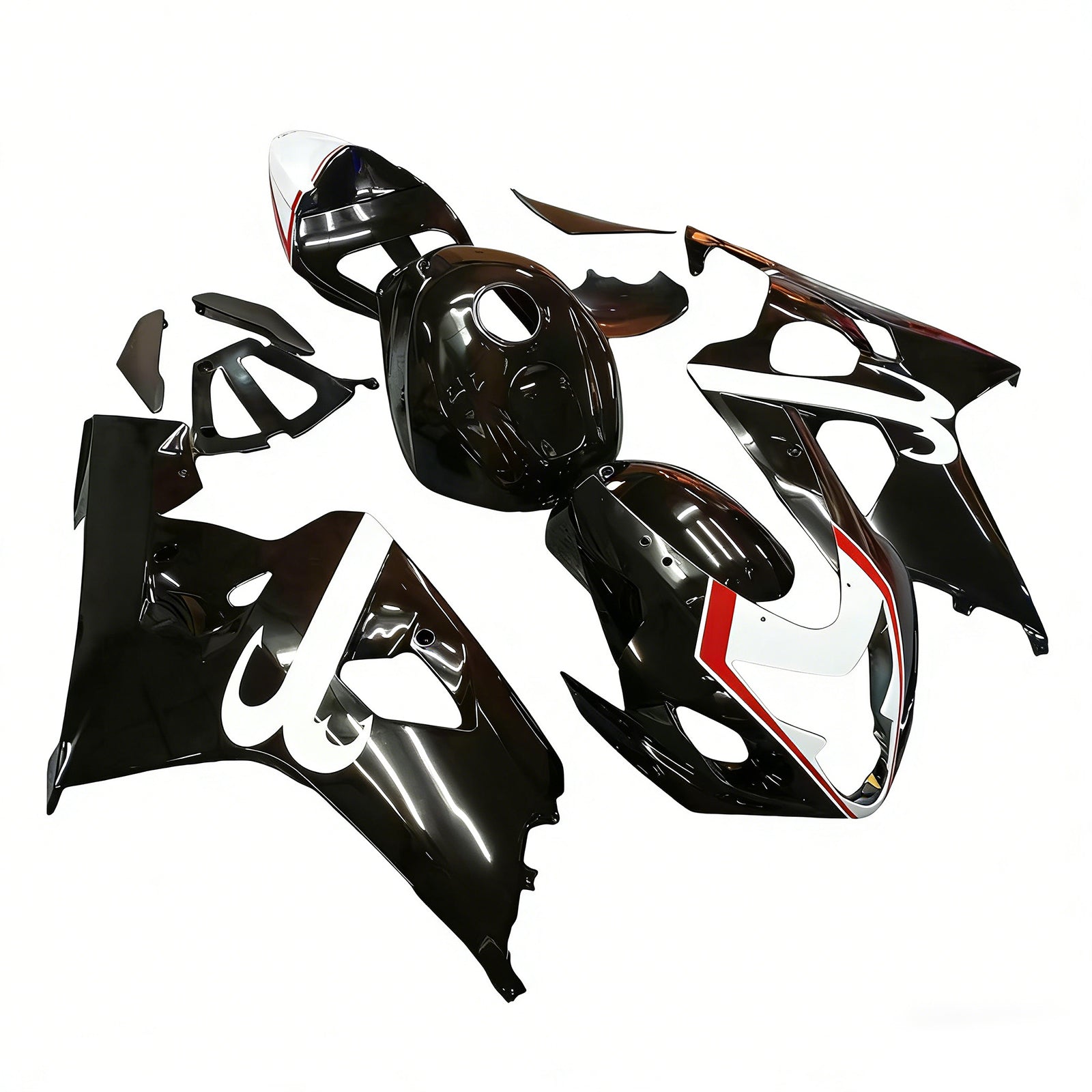 Amotopart 2004-2005 K4 GSXR 600/750 Suzuki White&Black Style4 Fairing Kit