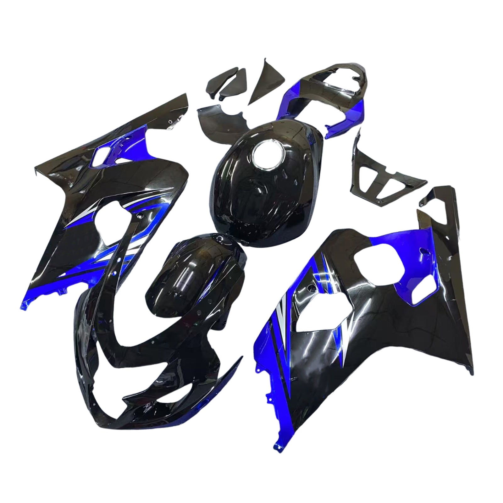 Amotopart 2004–2005 K4 GSXR 600/750 Suzuki Blau&Schwarzes Style6 Verkleidungsset