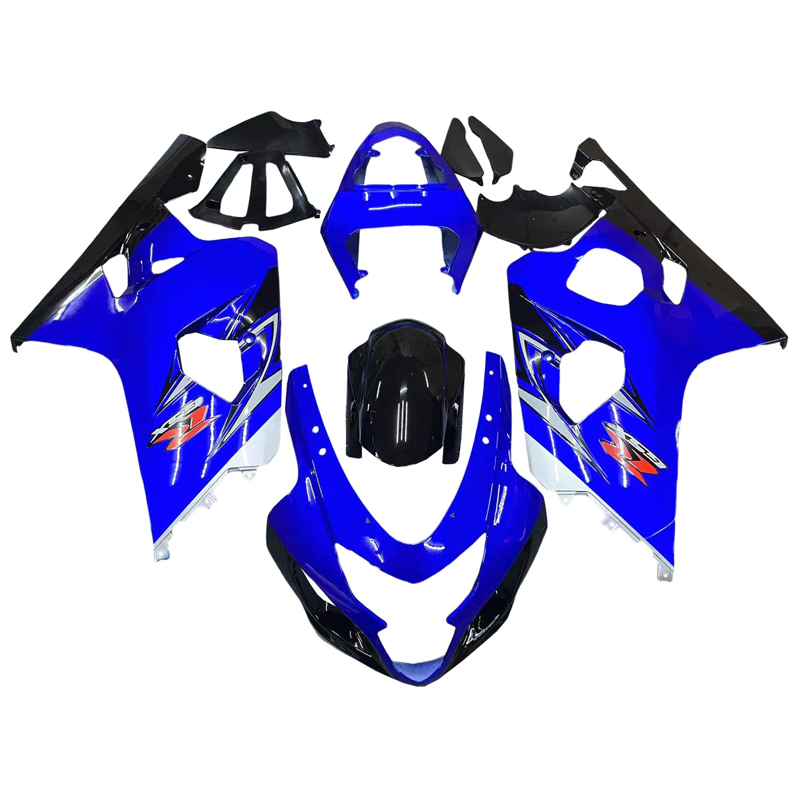 Amotopart 2004-2005 K4 GSXR 600/750 Suzuki Blu e Nero Style 5 Kit carenatura