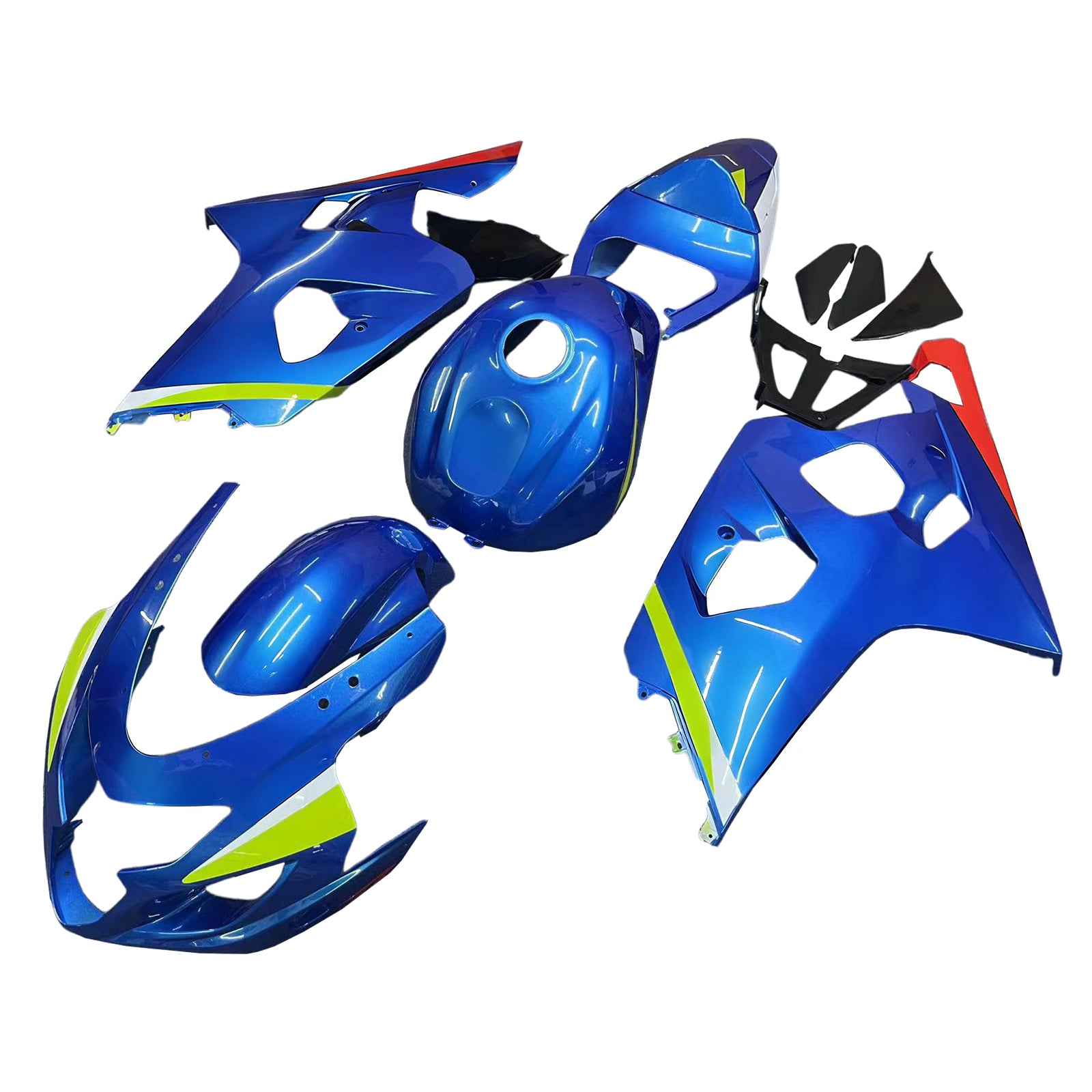 Amotopart 2004-2005 K4 GSXR 600/750 Suzuki Blue&Neon Yellow Accents Fairing Kit