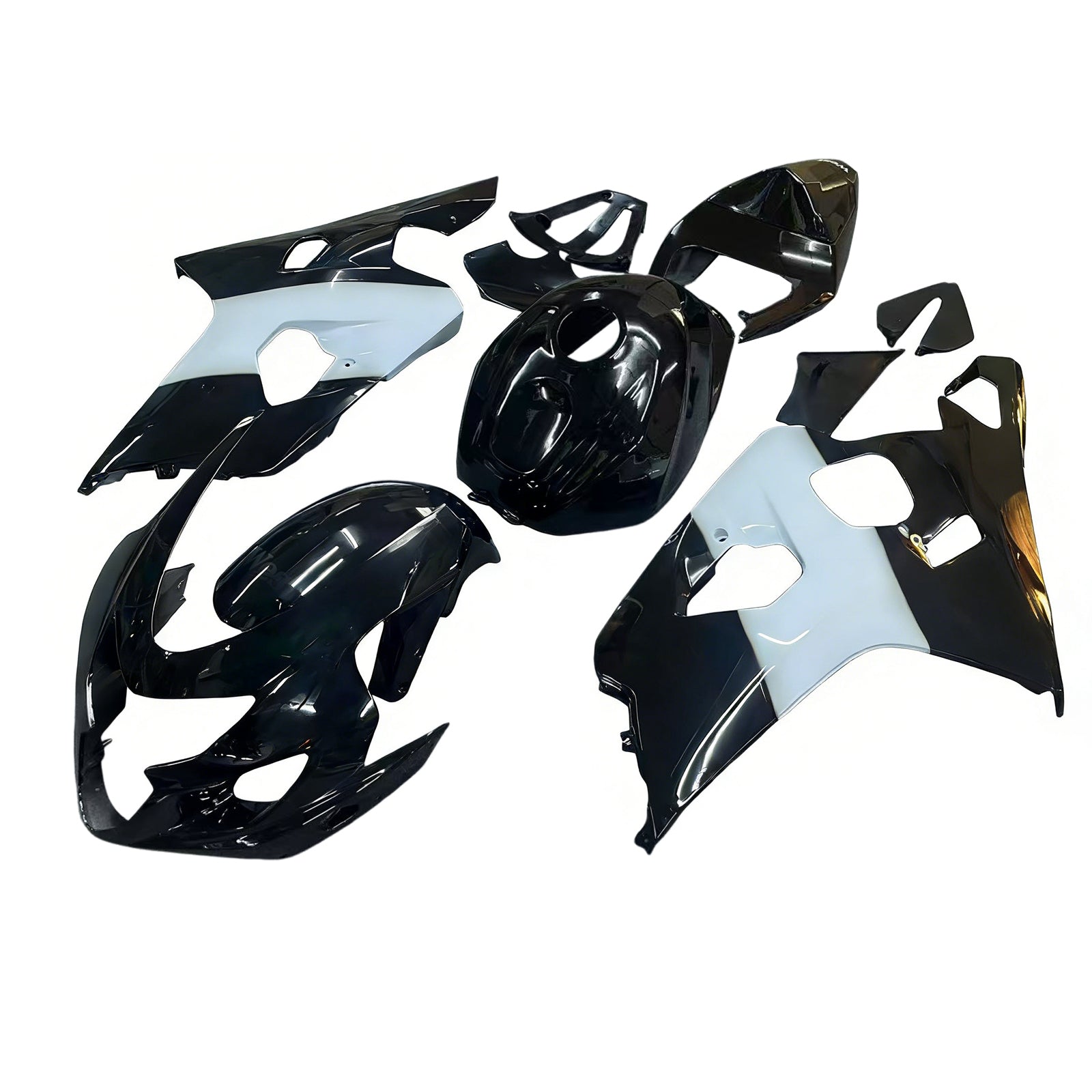 Amotopart 2004-2005 K4 GSXR 600/750 Kit de carenagem Suzuki White & Black Styl3
