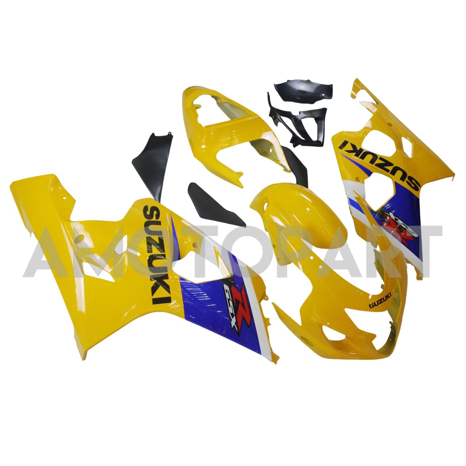 Amotopart 2004-2005 K4 GSXR 600/750 Suzuki Yellow&Blue Style2 Fairing Kit